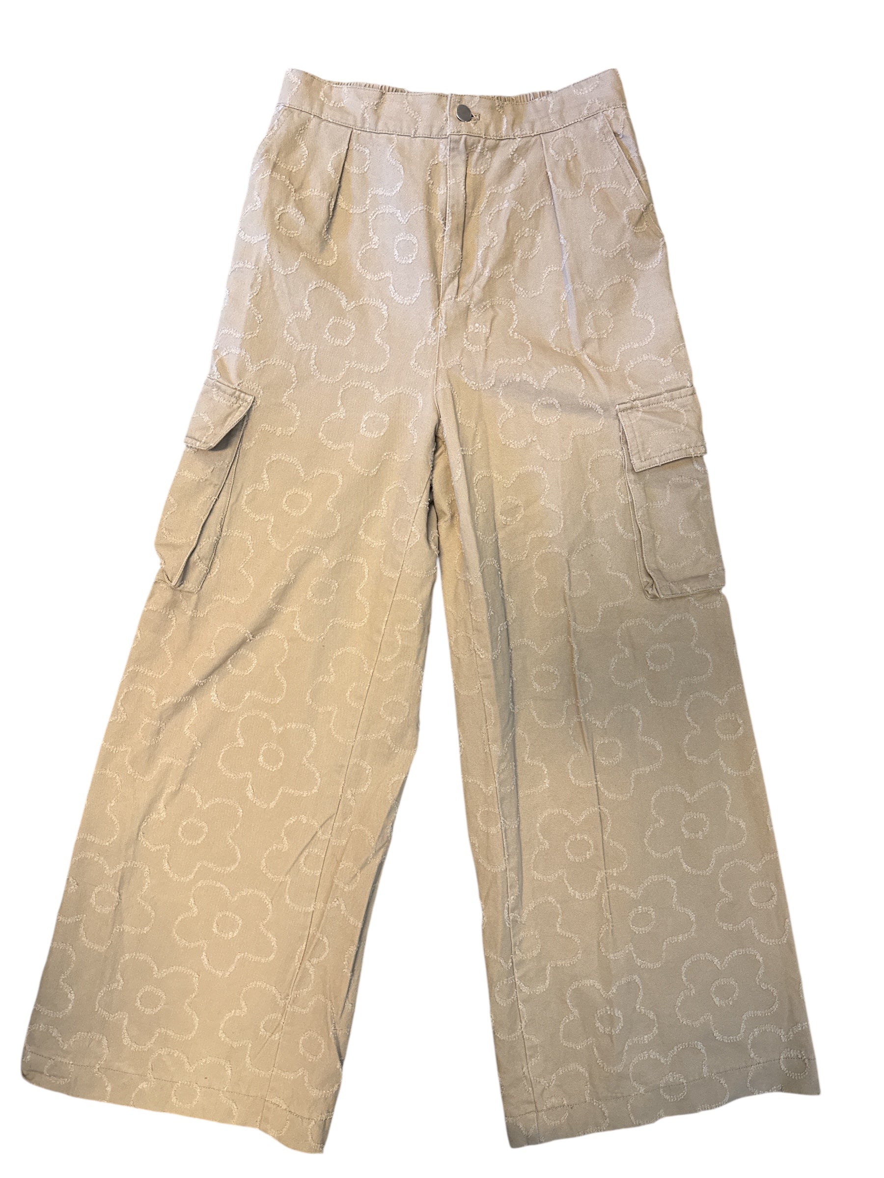 Brown Papermoon Floral stitch baggy pants, M
