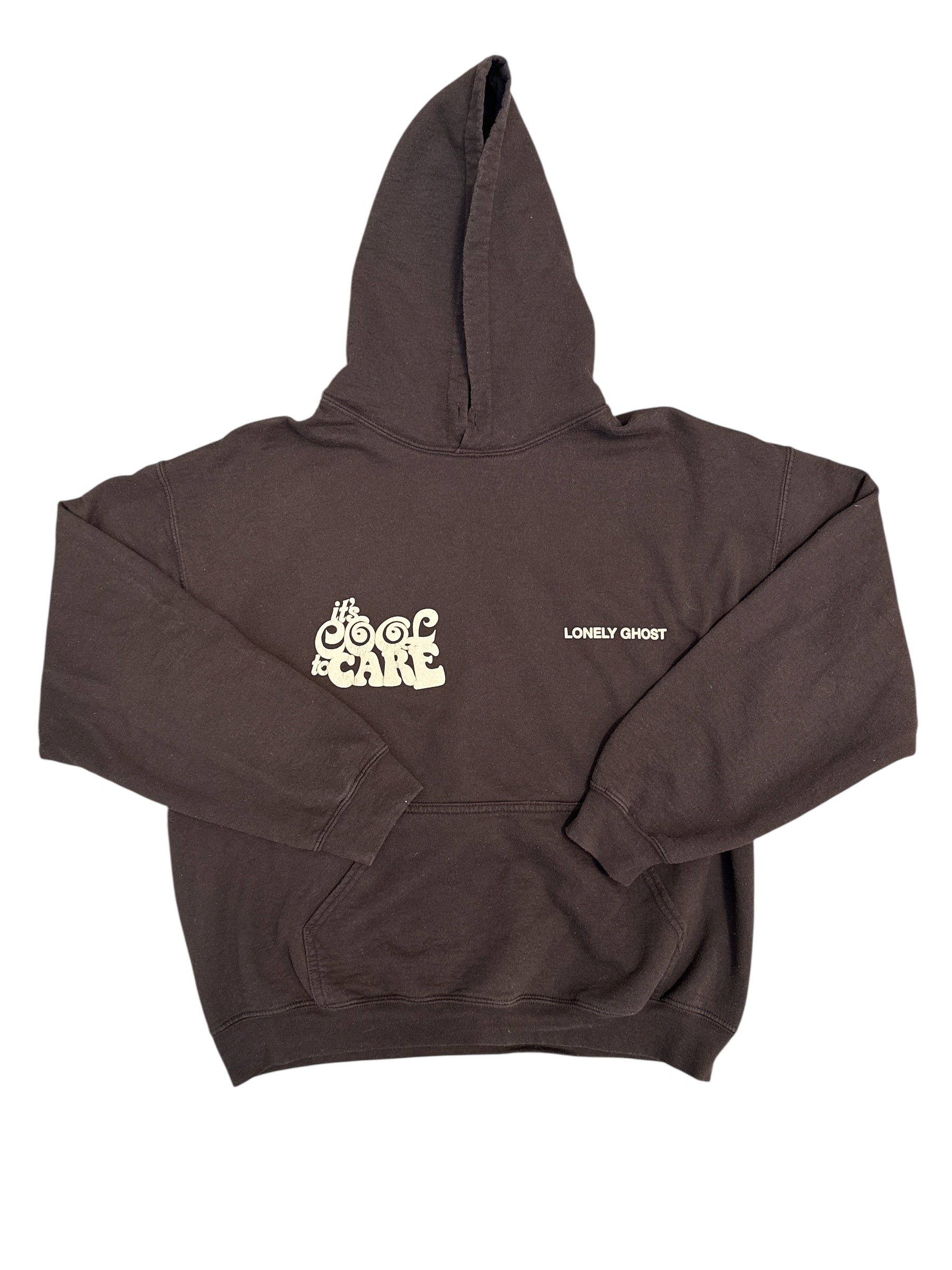 Brown Lonely ghost It’s cool to care sweat shirt, Large