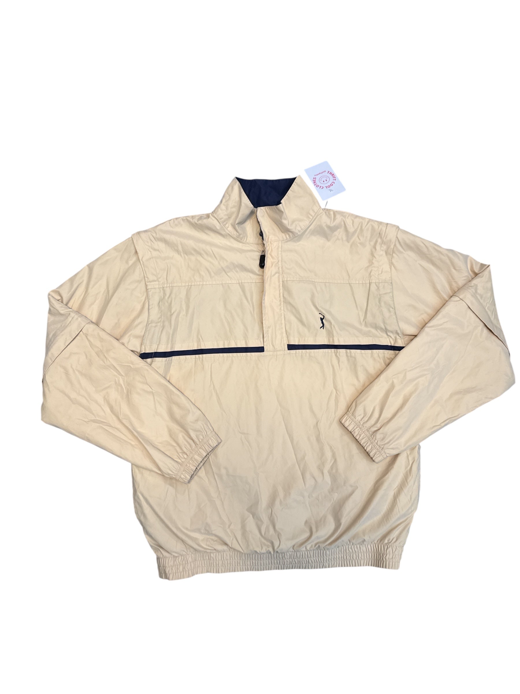 Yellow PGA tour Vtg swishy zip jacket, M
