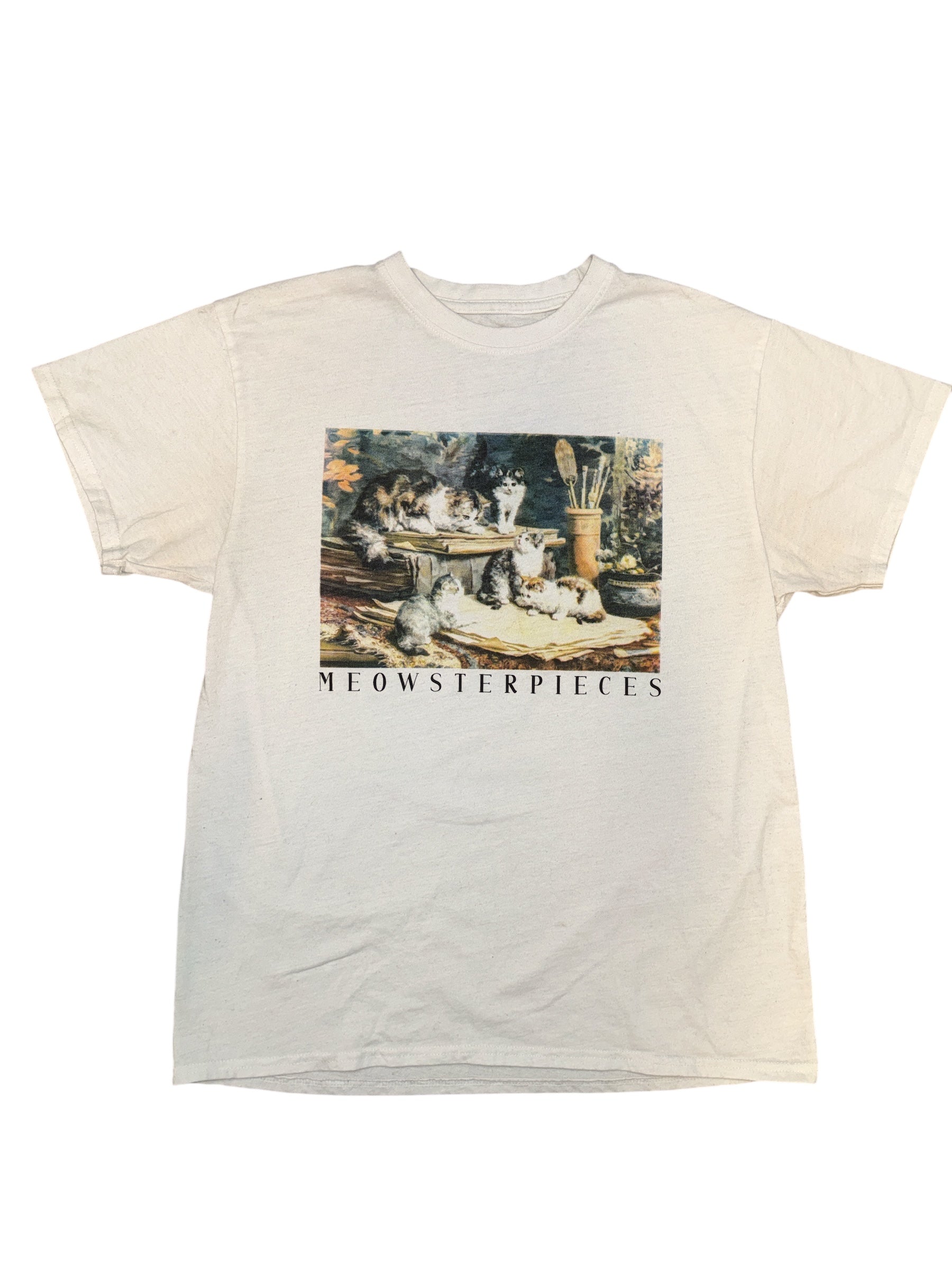 White Brisco MEOWsterpiece tee, L