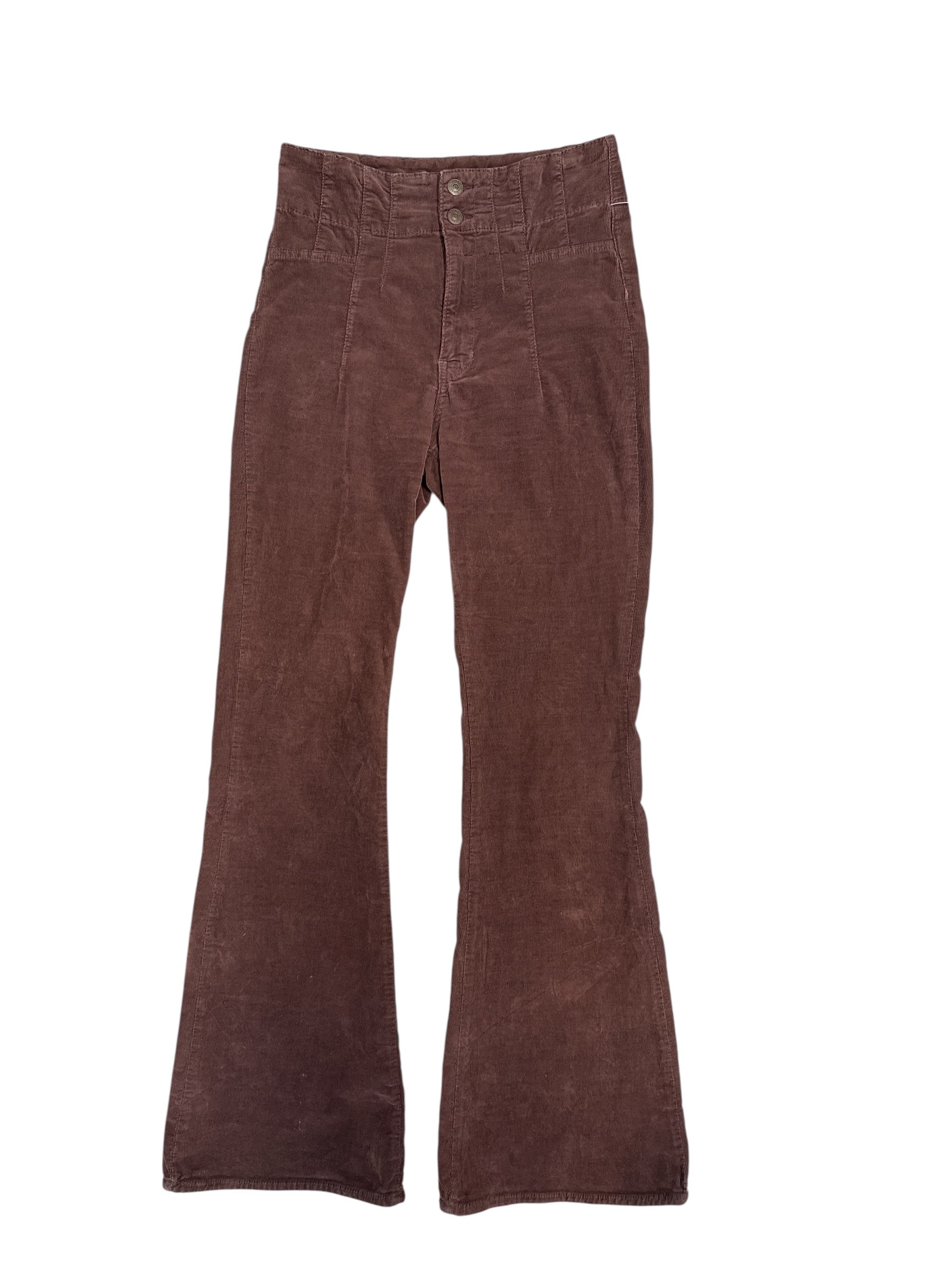Brown Free people High rise chord flare pants, 27