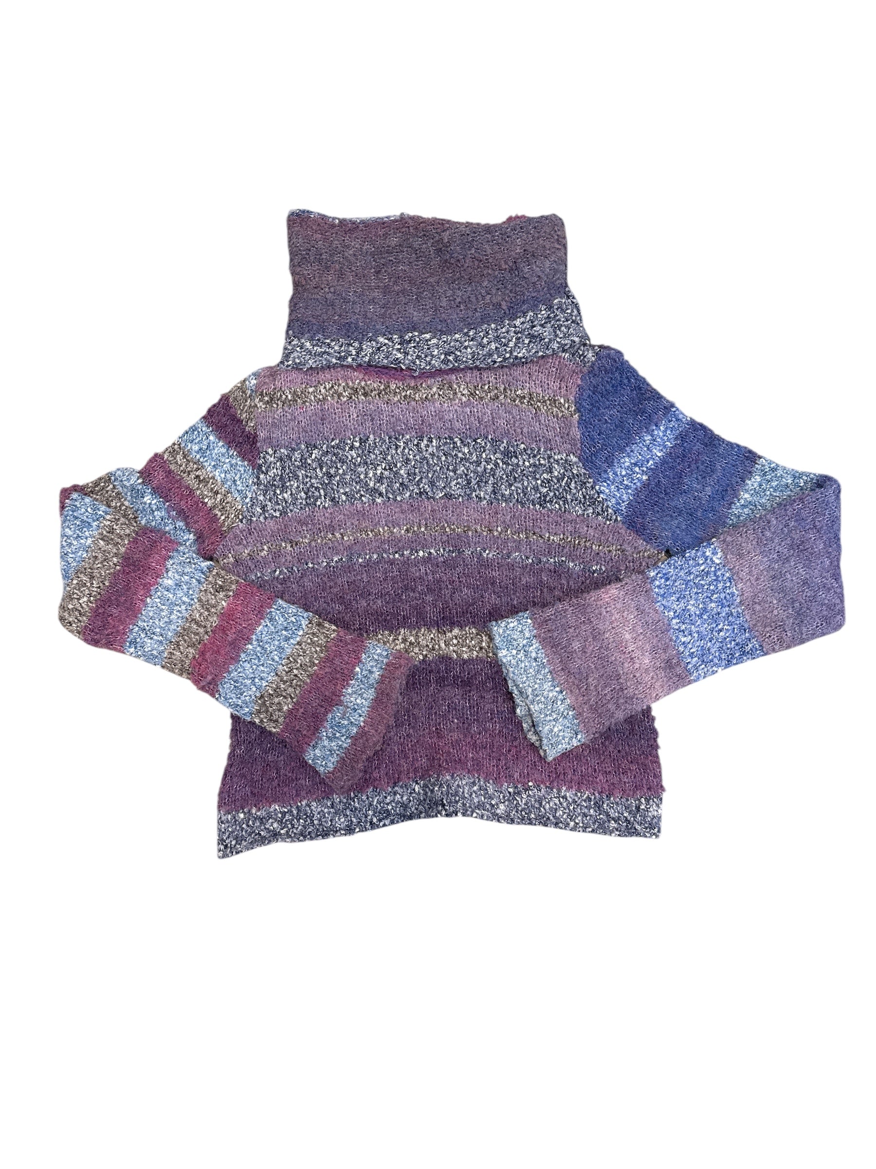 Purple pink blue Free people Striped turtleneck sweater, S