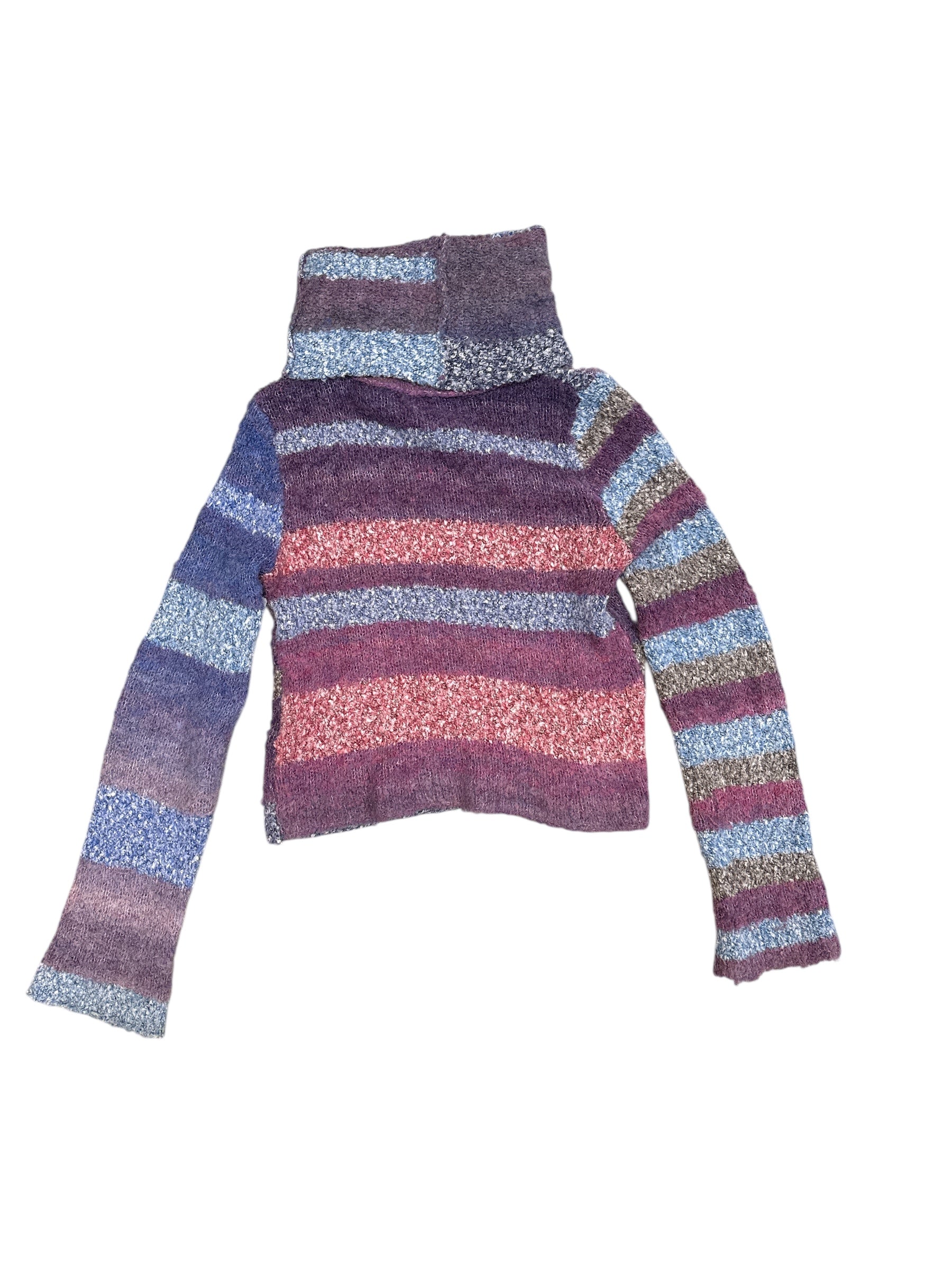Purple pink blue Free people Striped turtleneck sweater, S