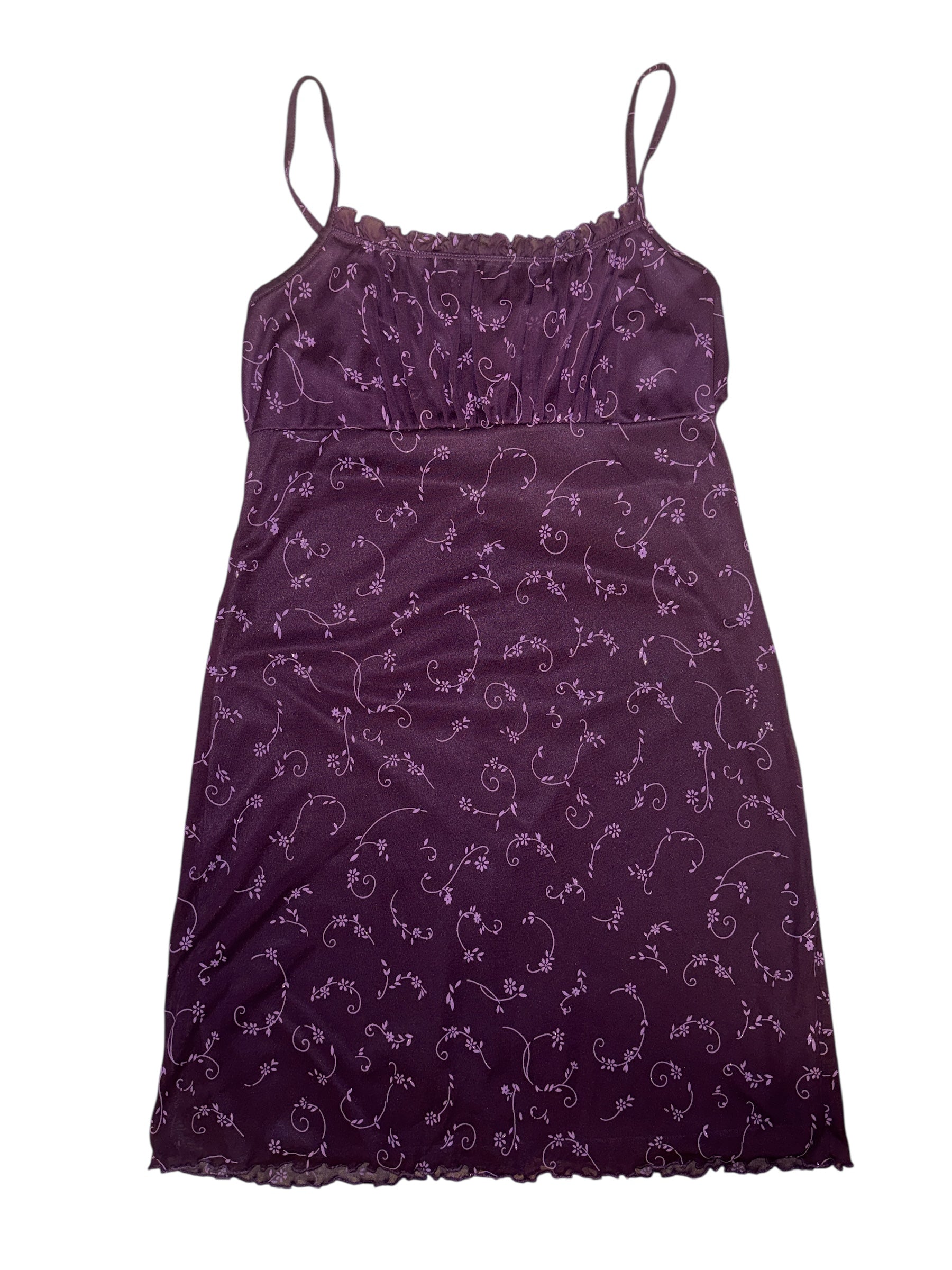 Purple Xhilaration Glitter floral tank dress, Xl