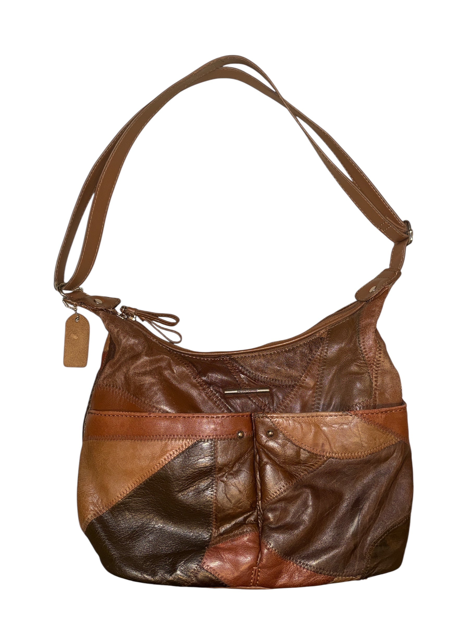Brown multi Jaclyn smith Patchwork leather bag