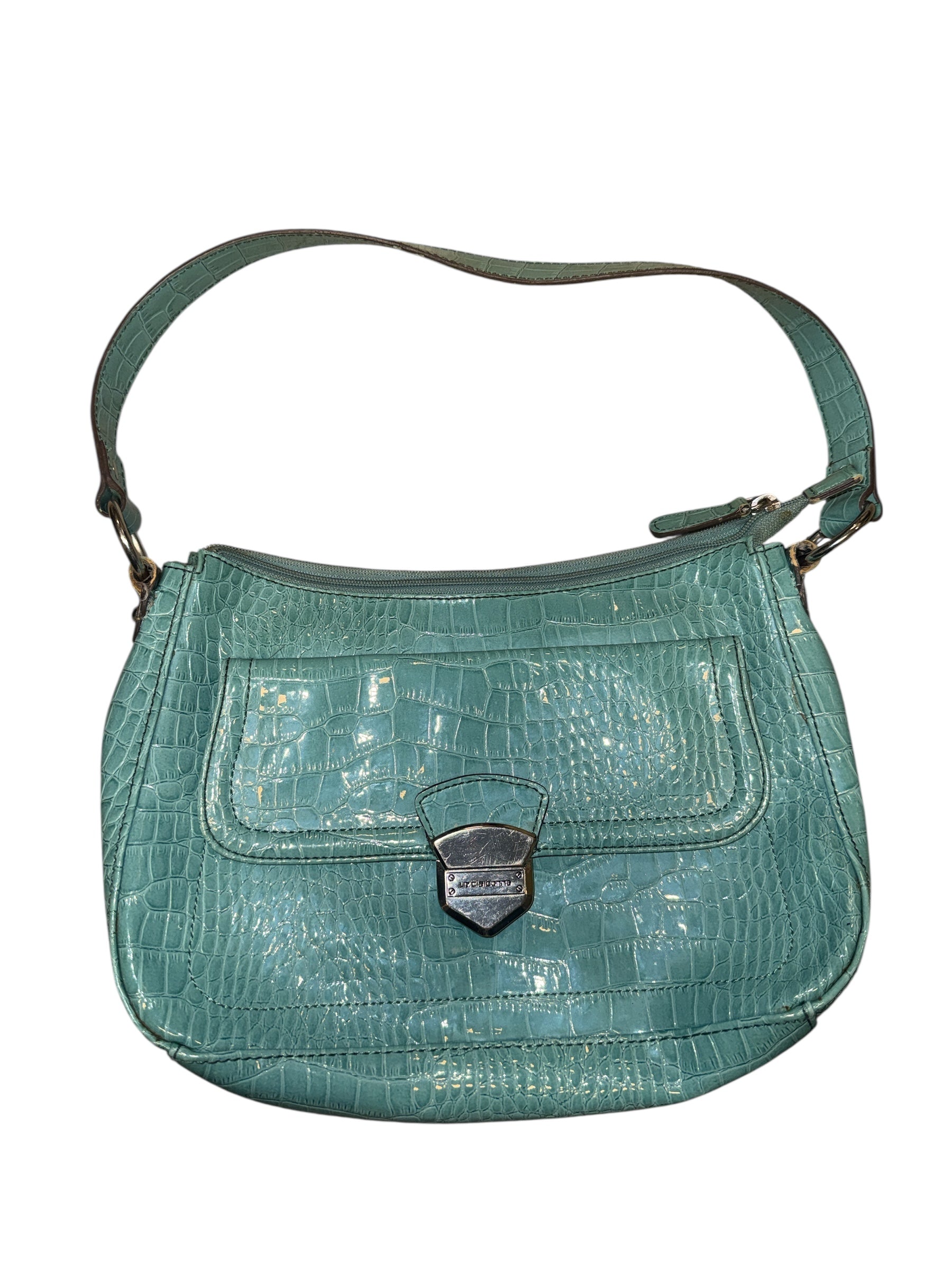 Teal Liz claiborne Croc purse