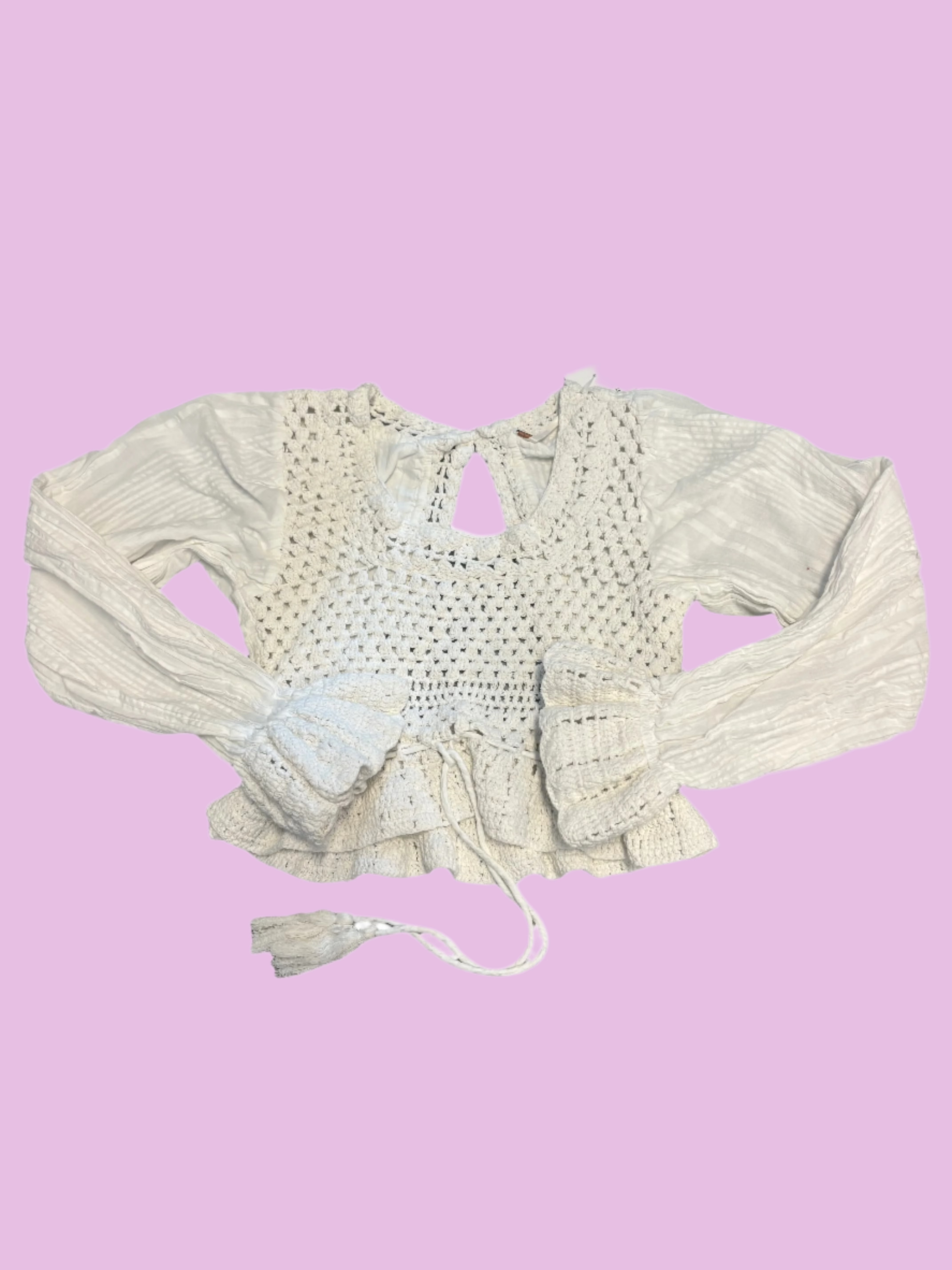White Free people Crochet ls, S