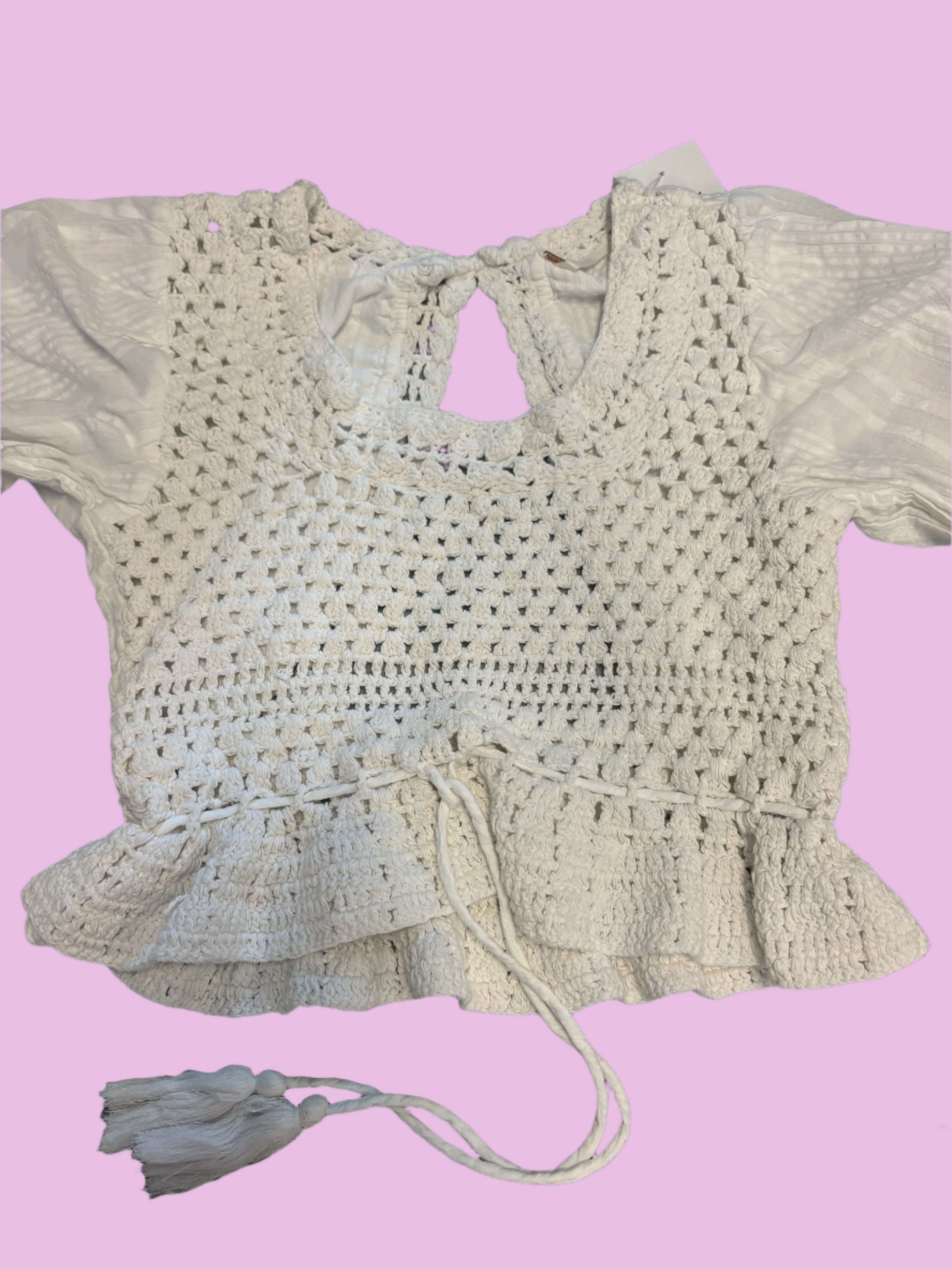 White Free people Crochet ls, S