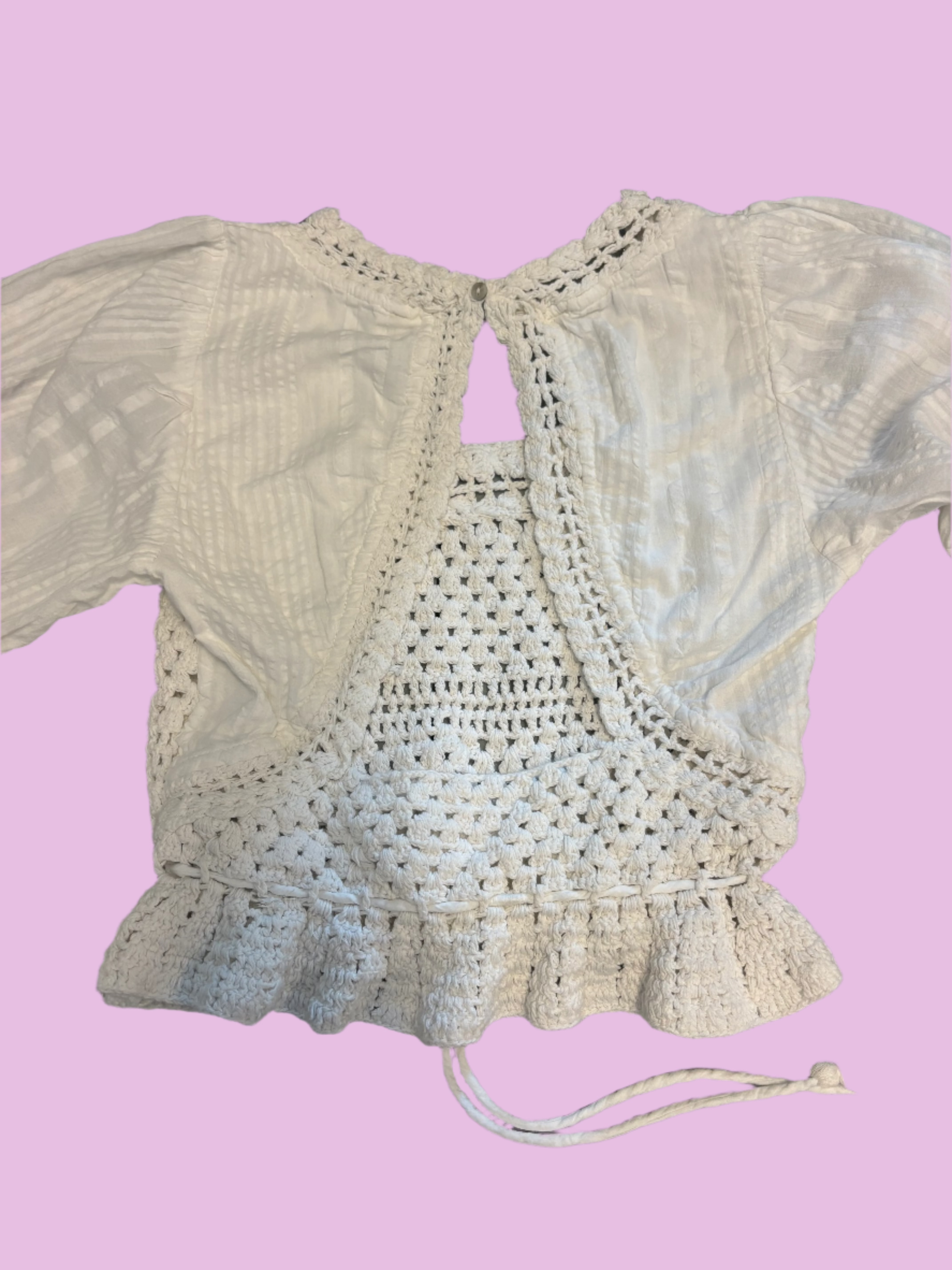 White Free people Crochet ls, S