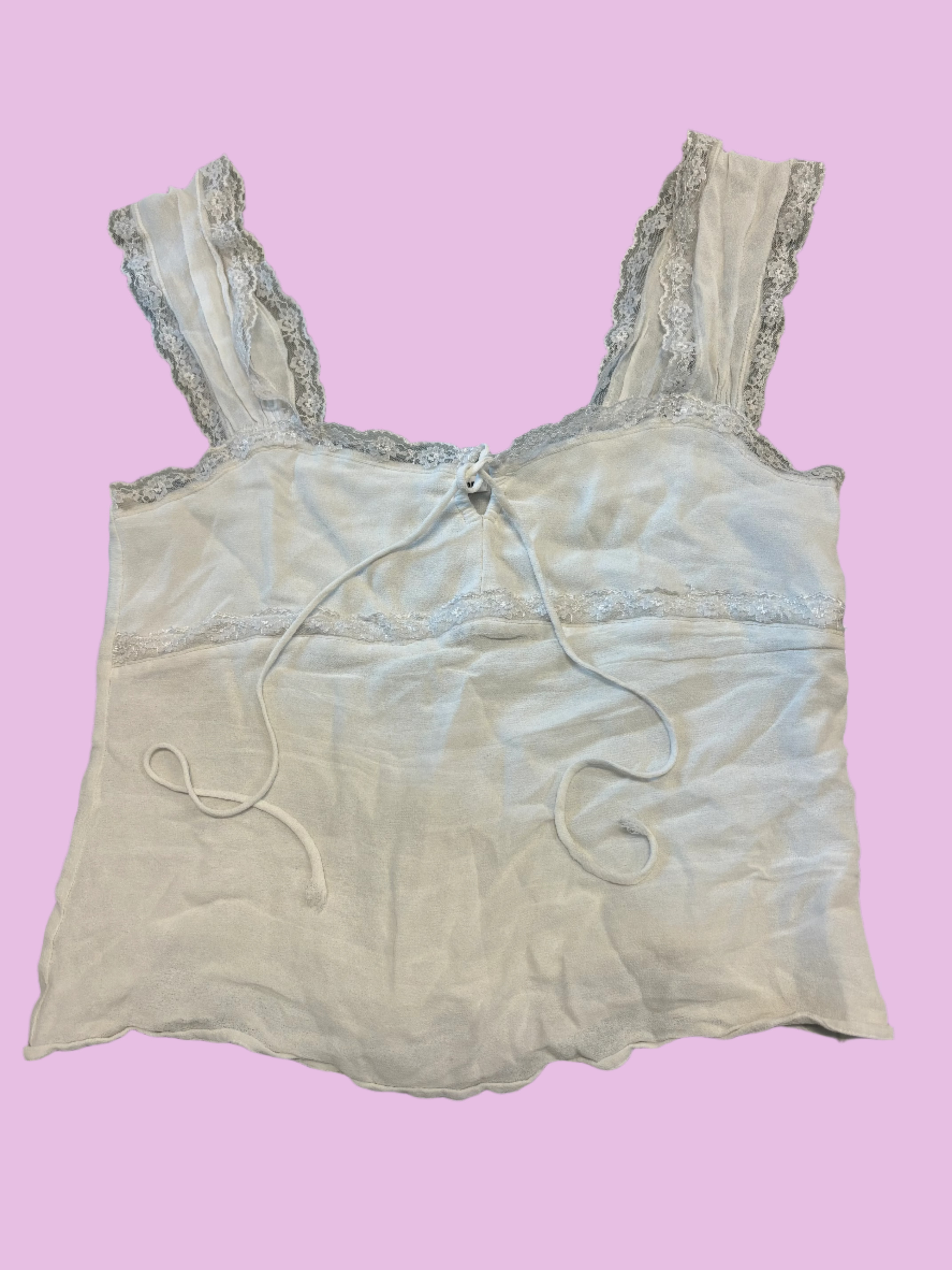 white reformation tank w lace, m