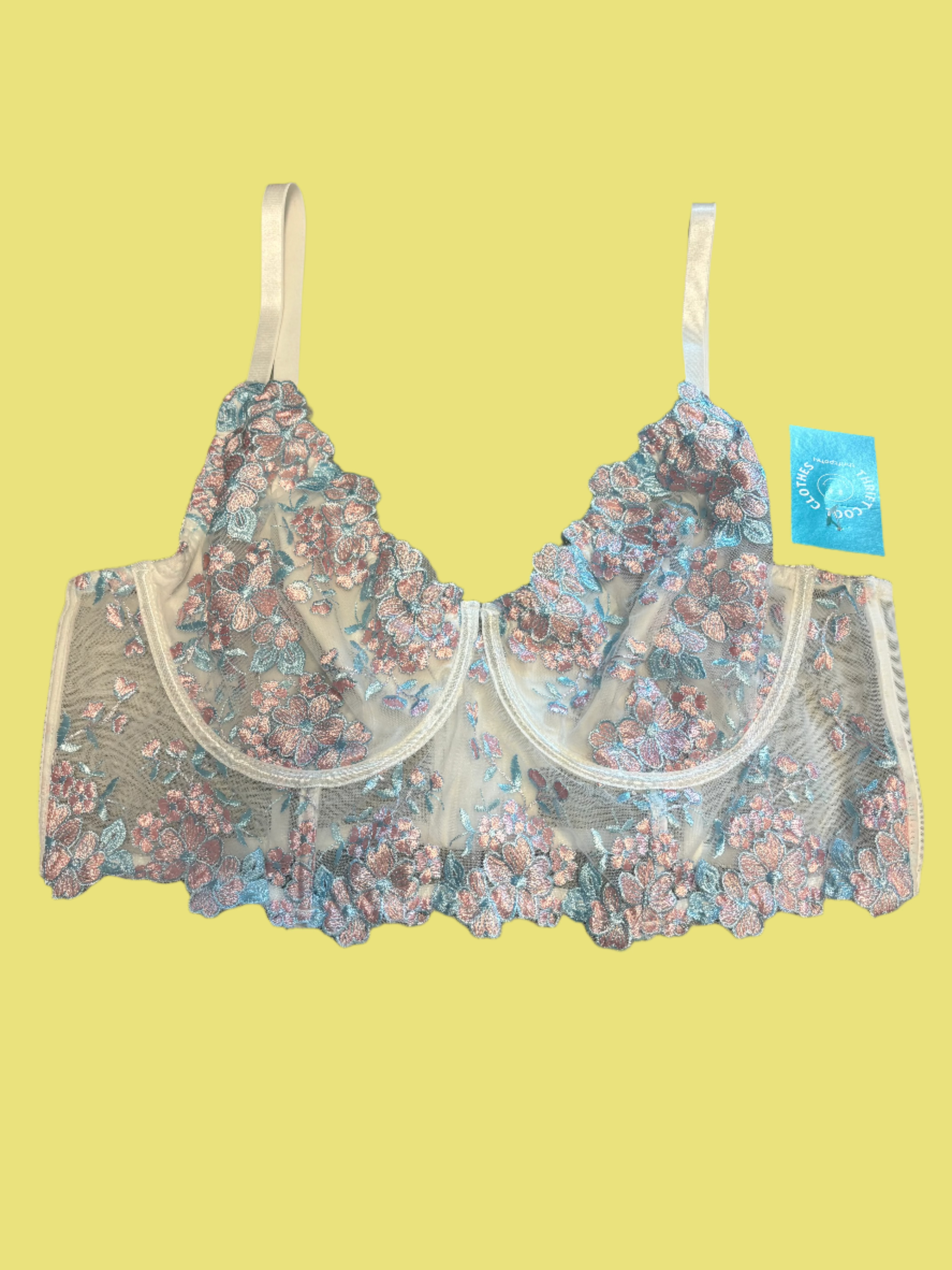 white pink blue floral corset top, 4x