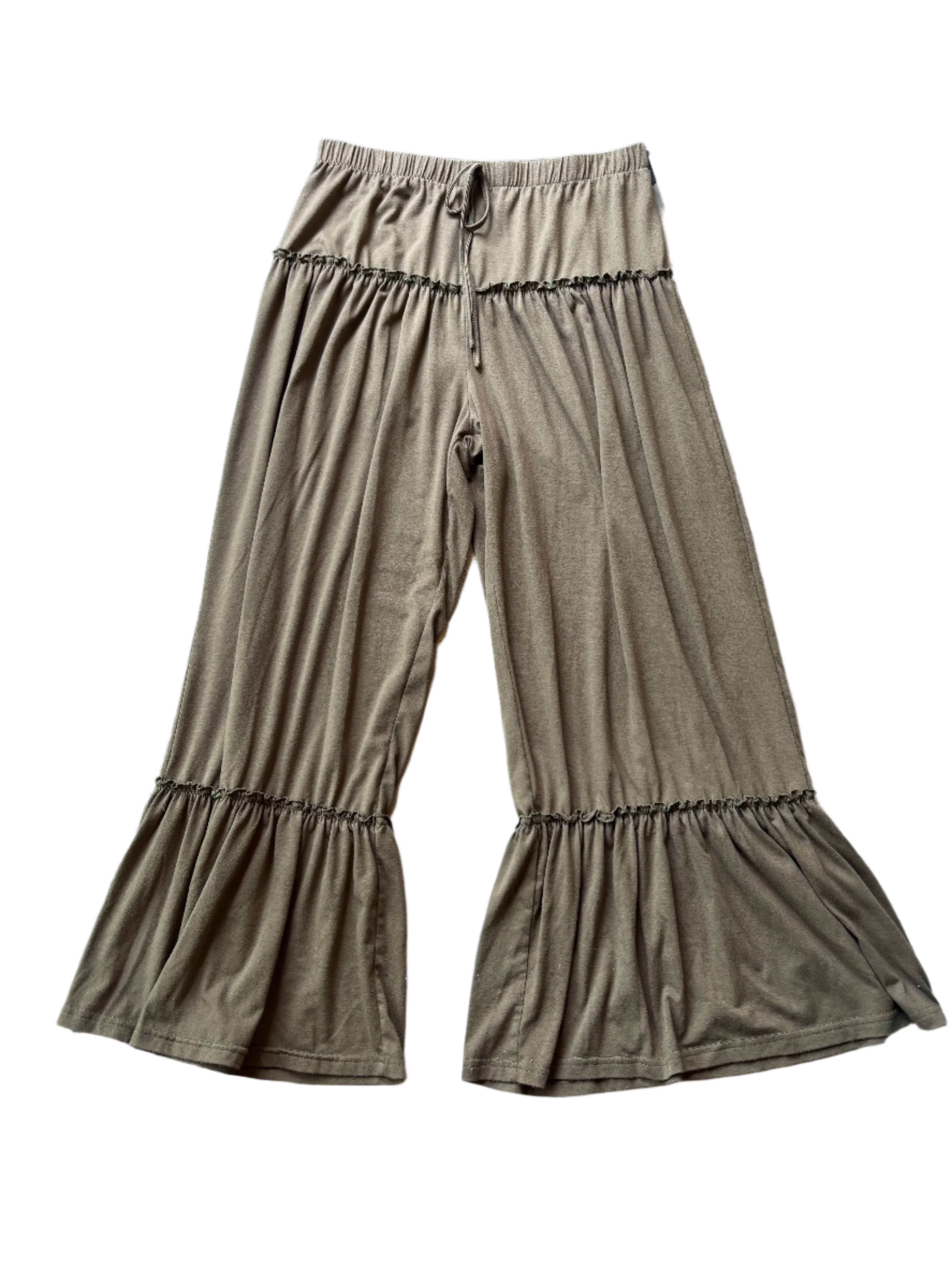 green smocked drawstring pants, xl