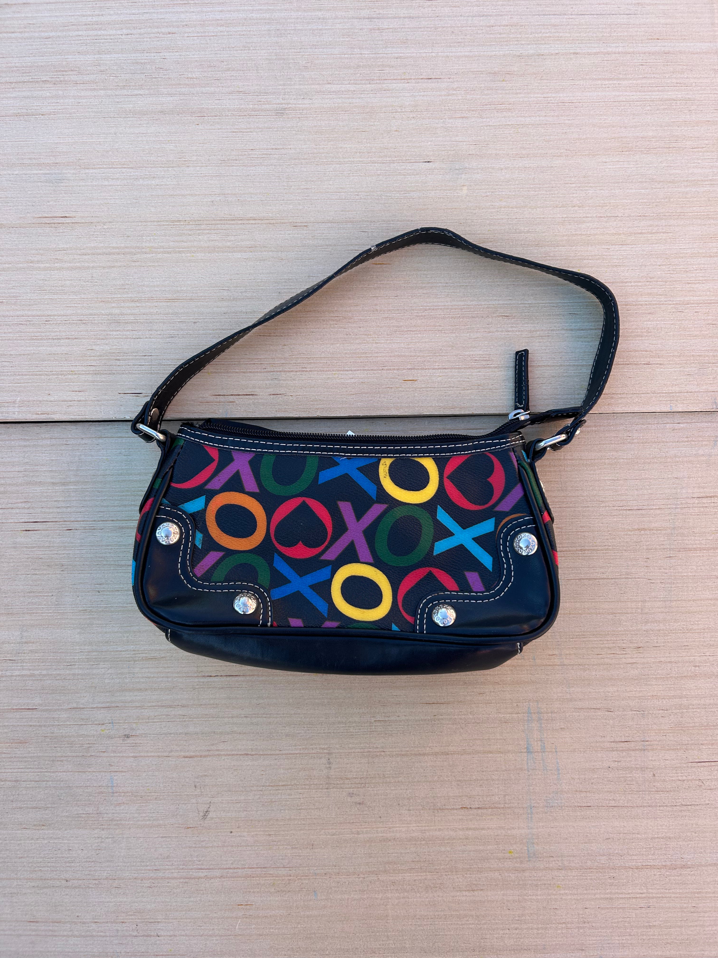 black red mini xoxo shoulder bag