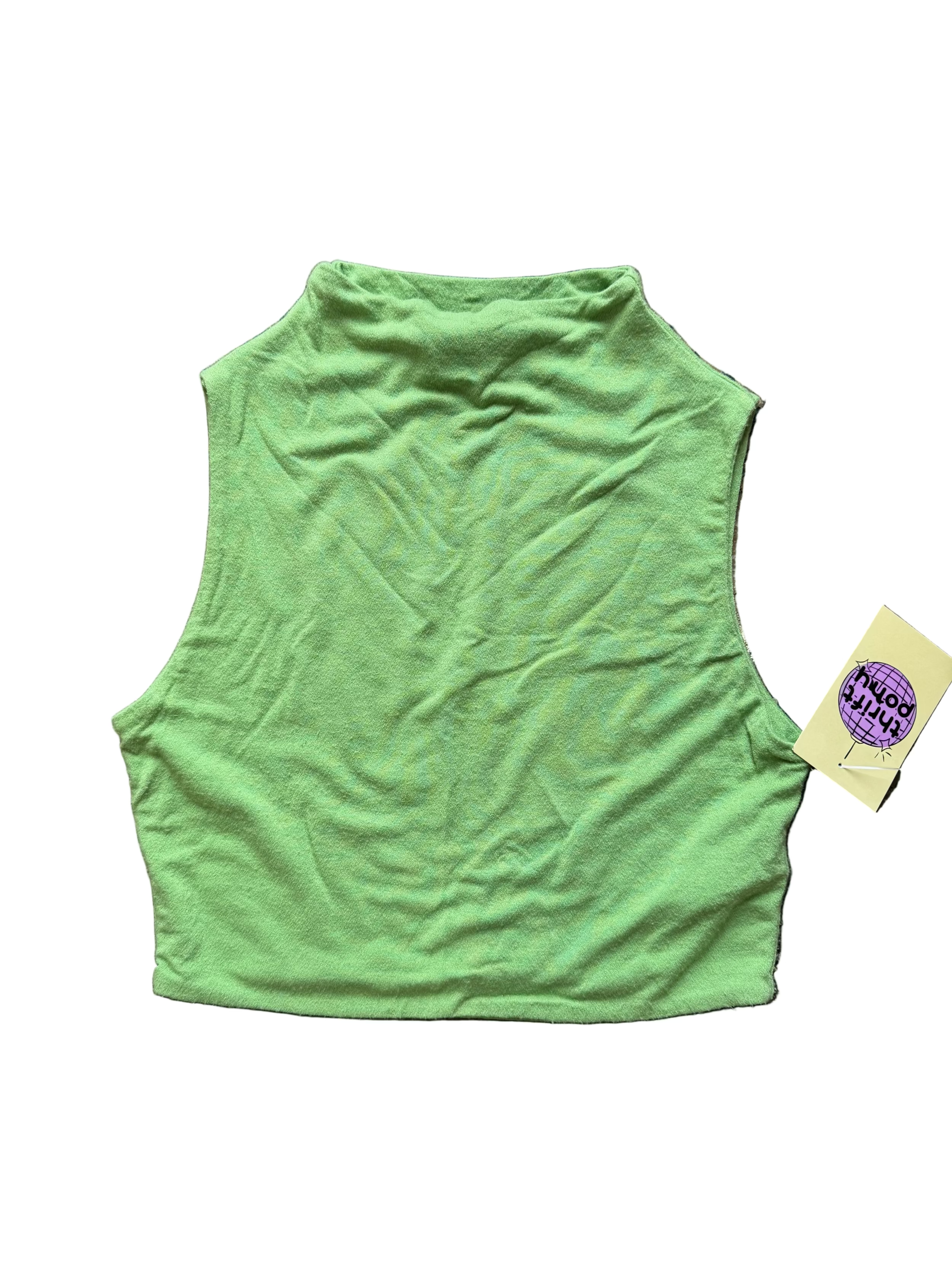 green naked wardrobe mock neck top, small
