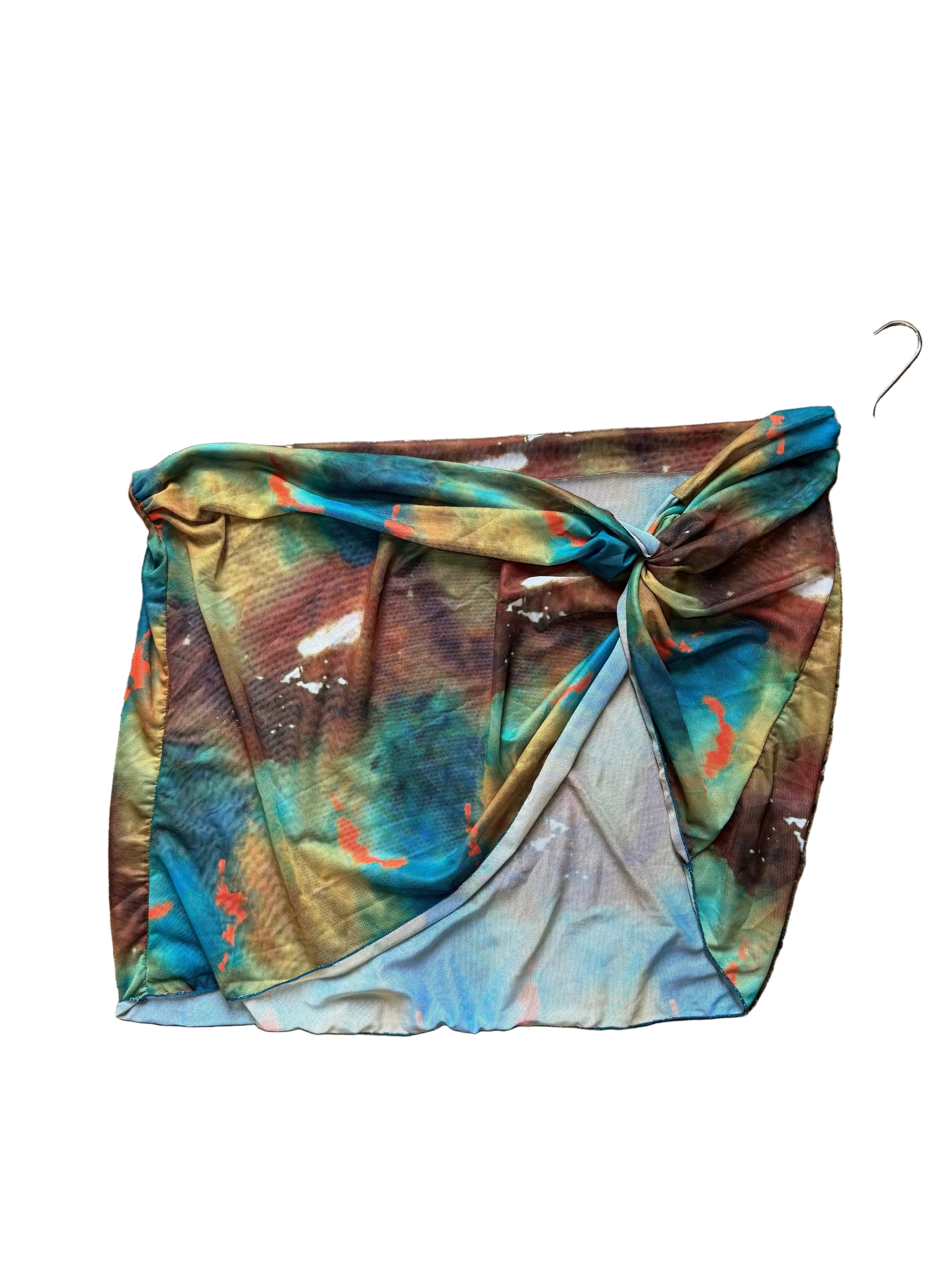 teal brown fashionnova sheer skirt cover up, 3x