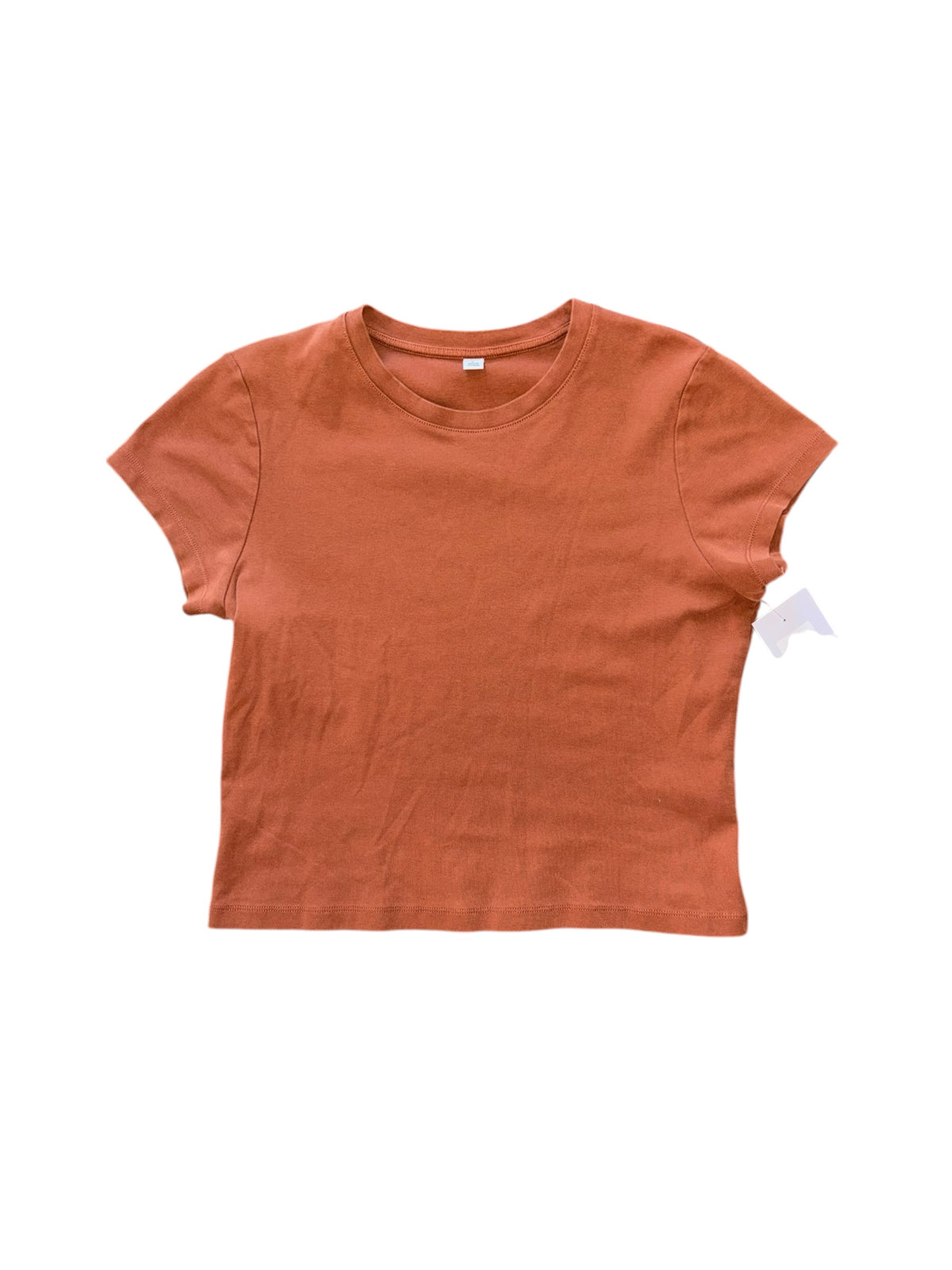 brown uniqlo basic ss, L