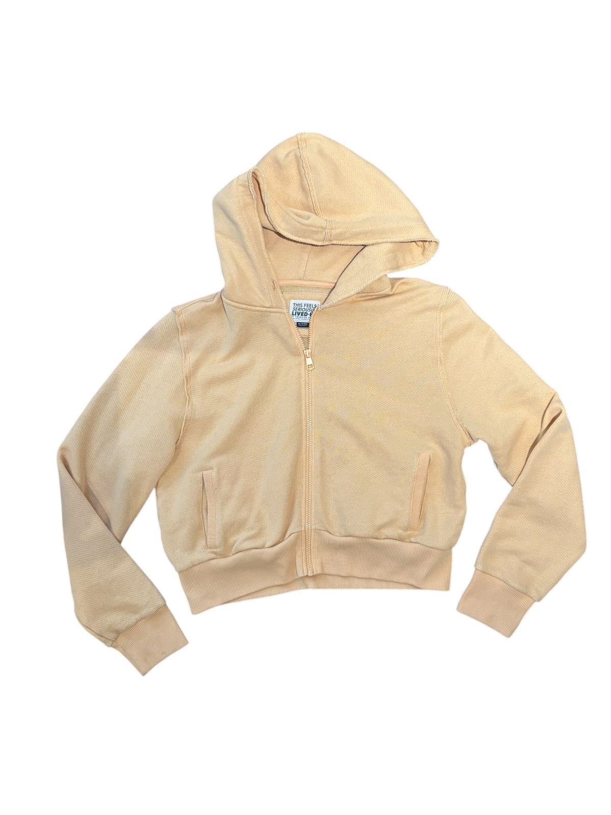 orange yellow american eagle cropped hoodie, xl