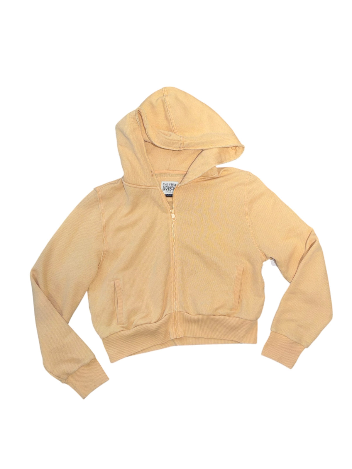 orange yellow american eagle cropped hoodie, xl