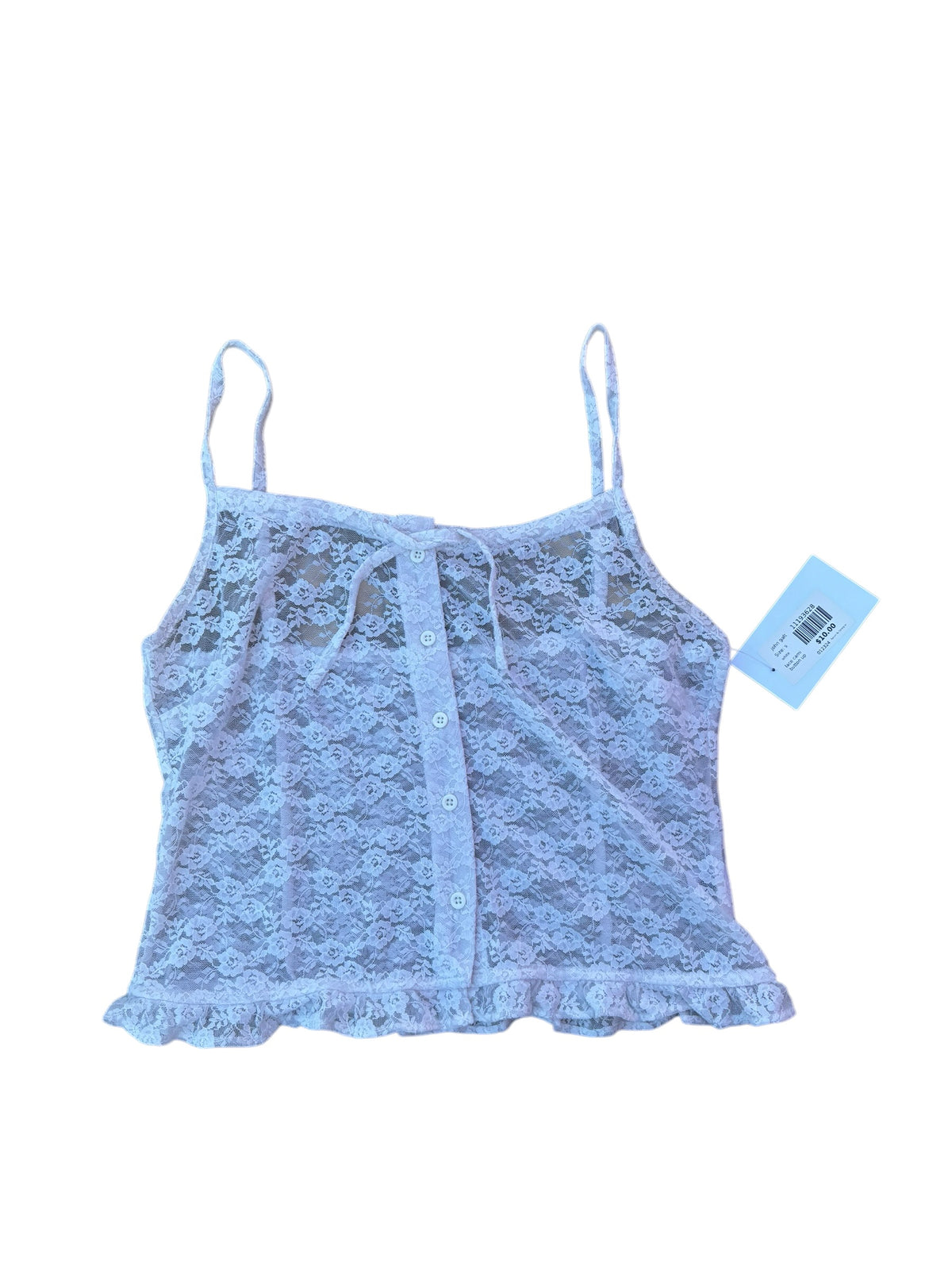 white john galt lace cami button up, s