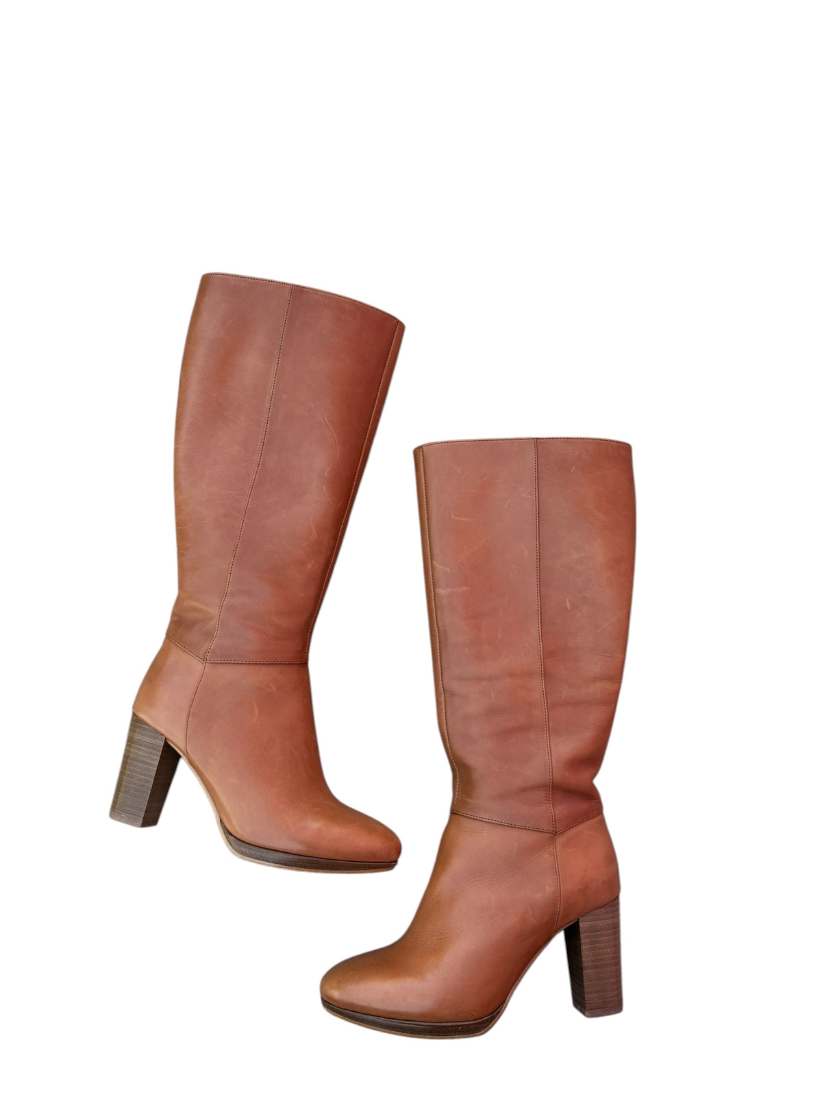 tan duo boots knee high boots, 38