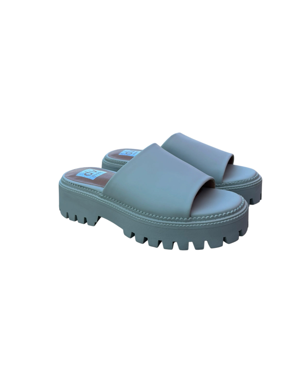 mint green dolce vita platform slide, 6