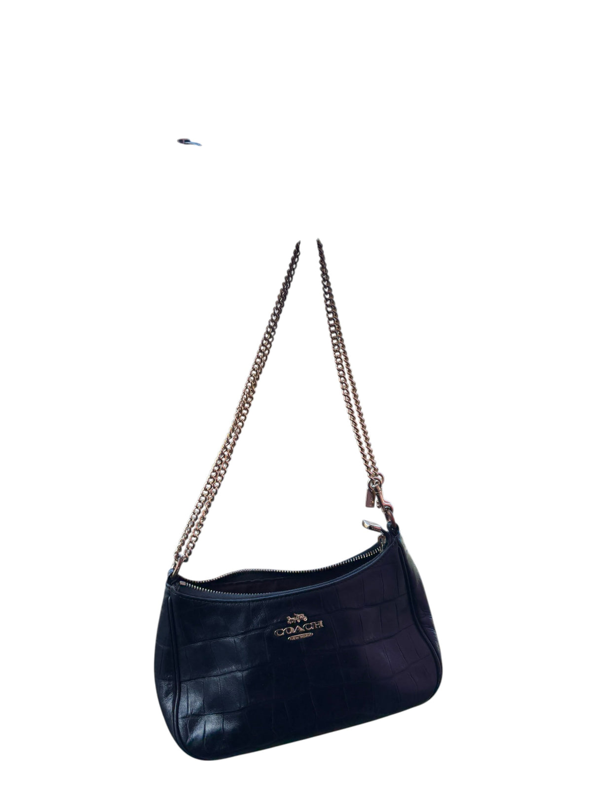 black coach croc shoulder bag