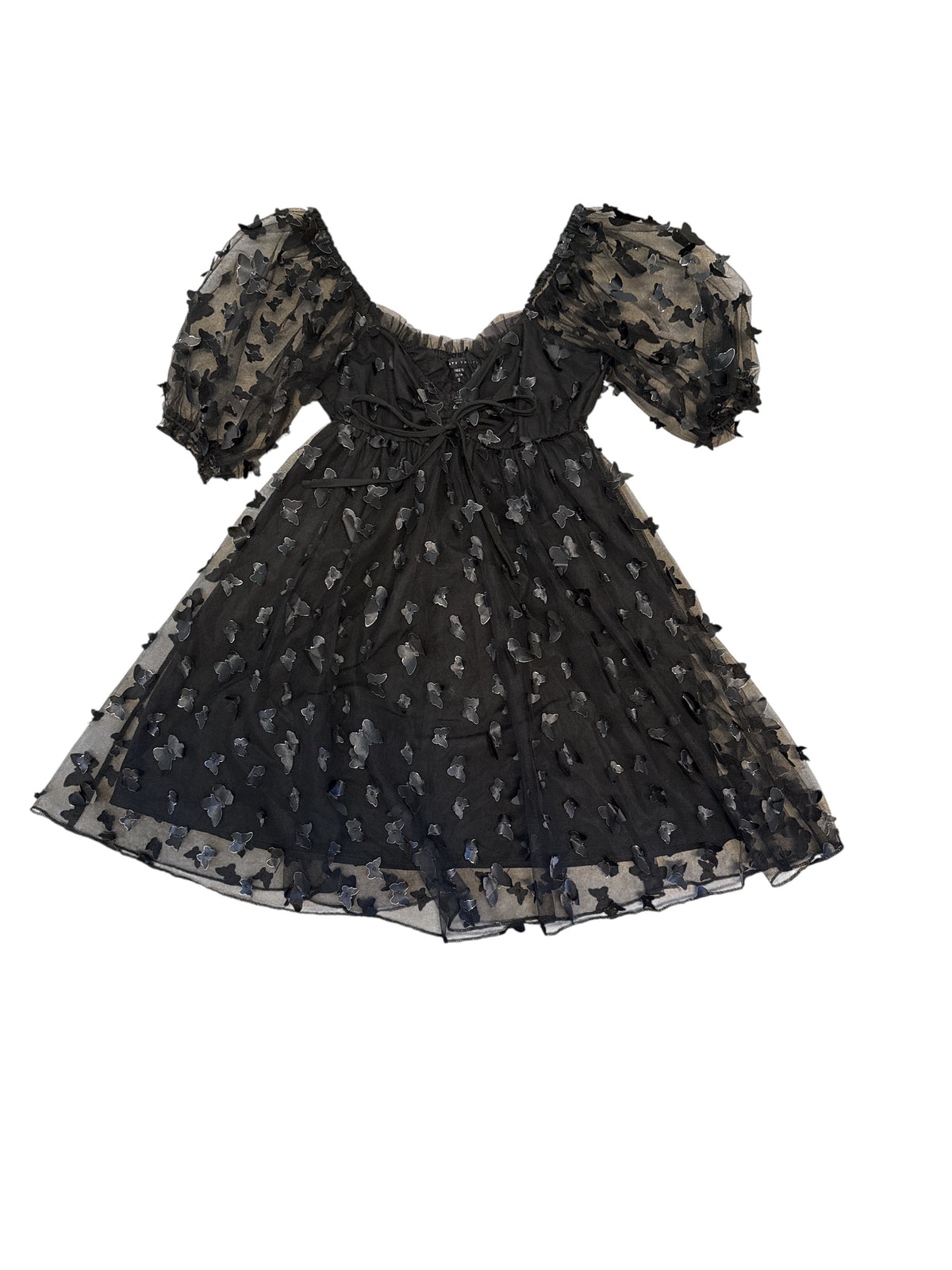 Black Thirty thirty Butterfly mesh short dress, S