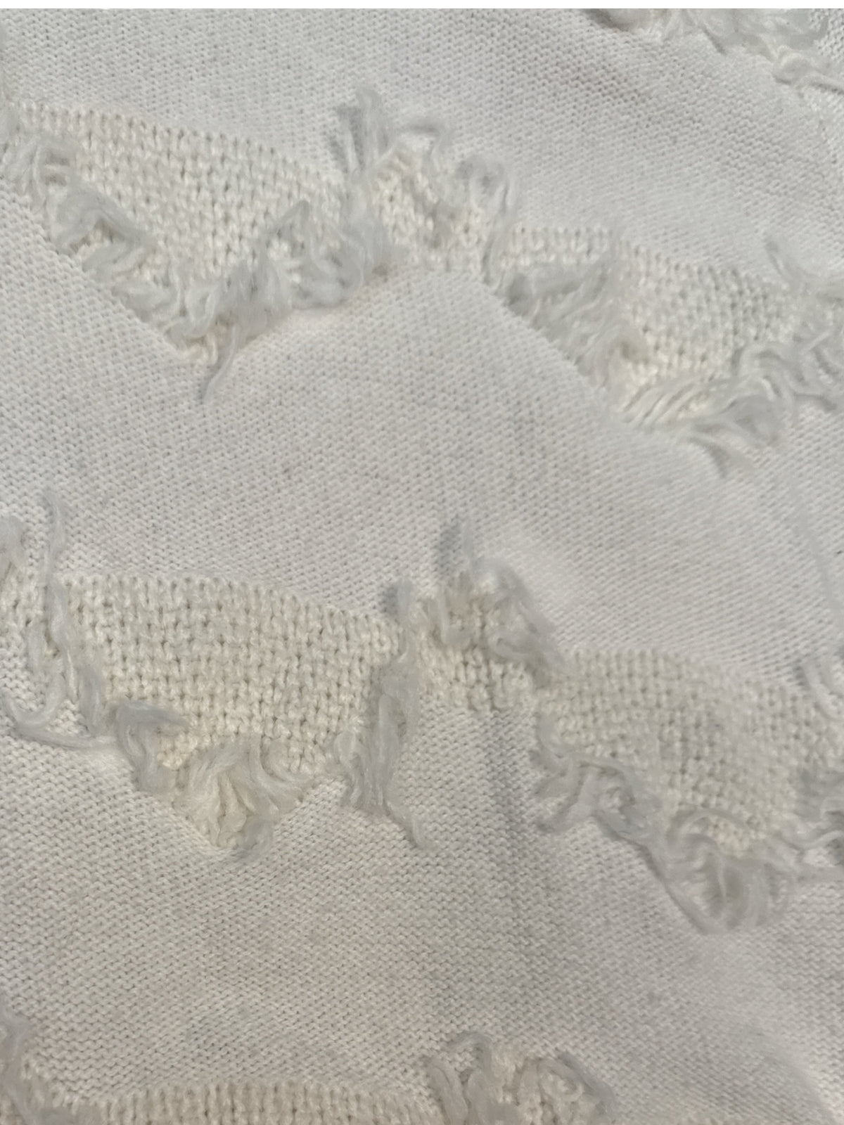 white vince camuto fringe fun! turtleneck, M