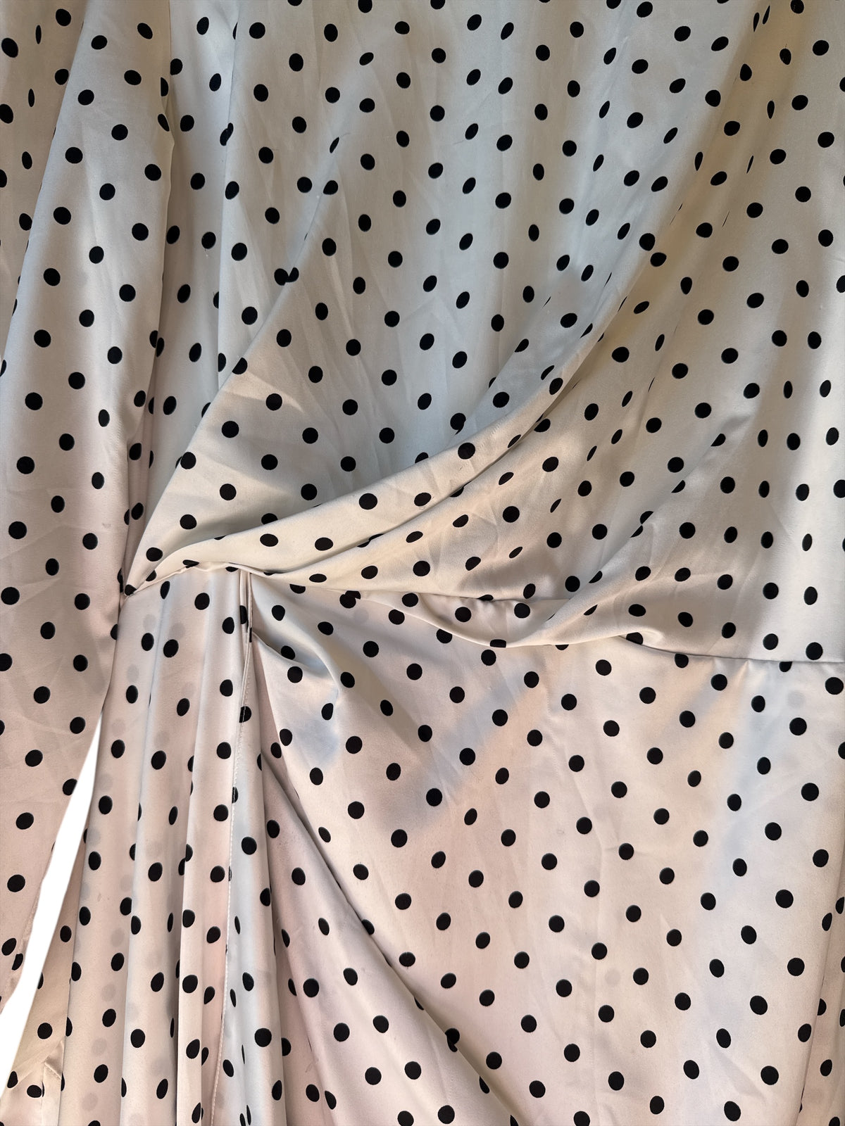 white black keepsake polka dot ls dress, XL