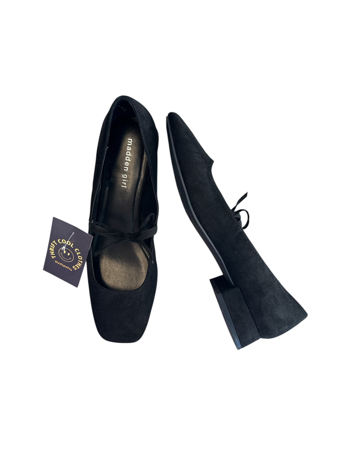 Black Steve Madden chunky kitten heels, 10
