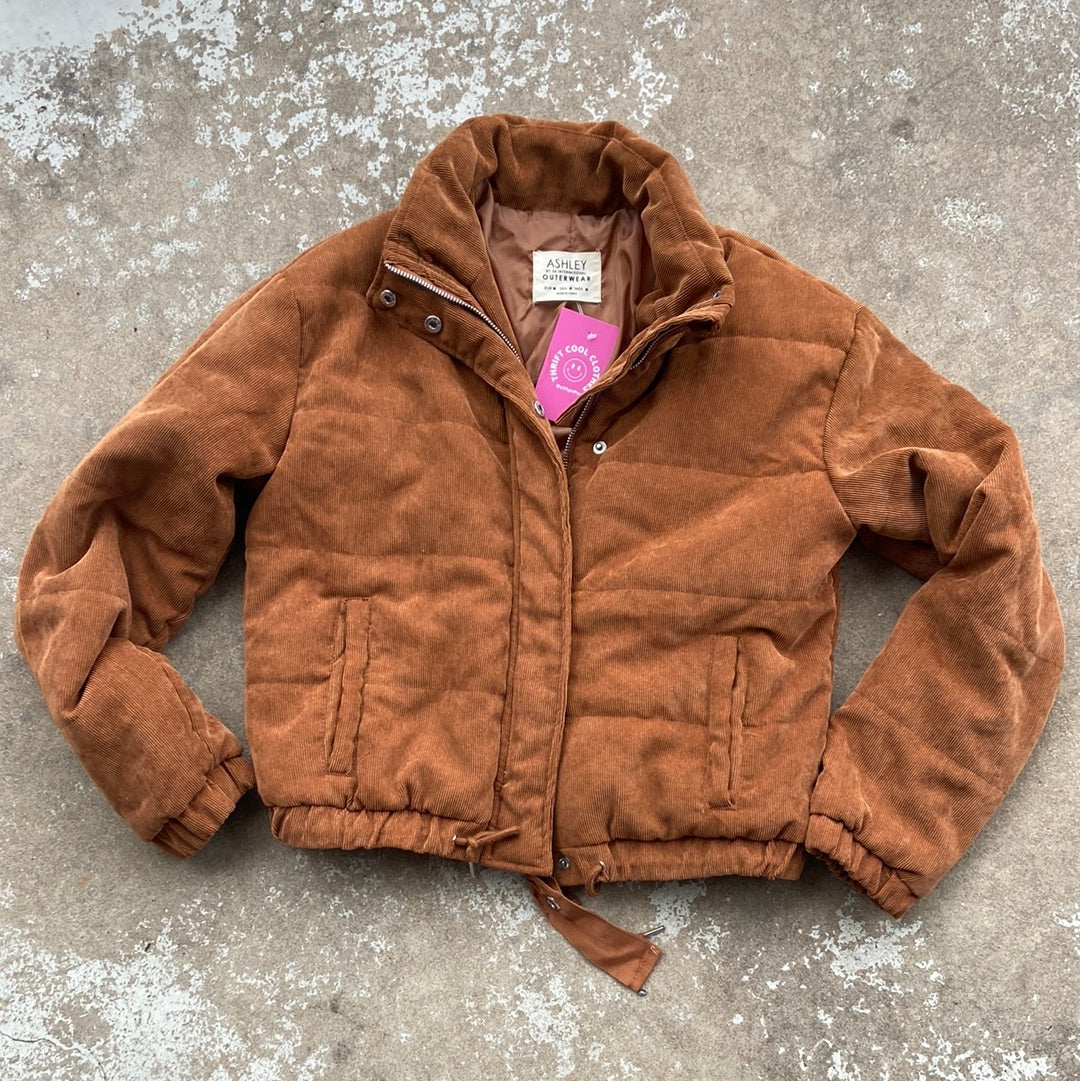 brown Ashley Corduroy puffer, M