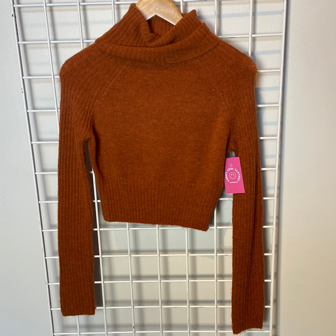 Orange BDG Cropped turtleneck sweater, M