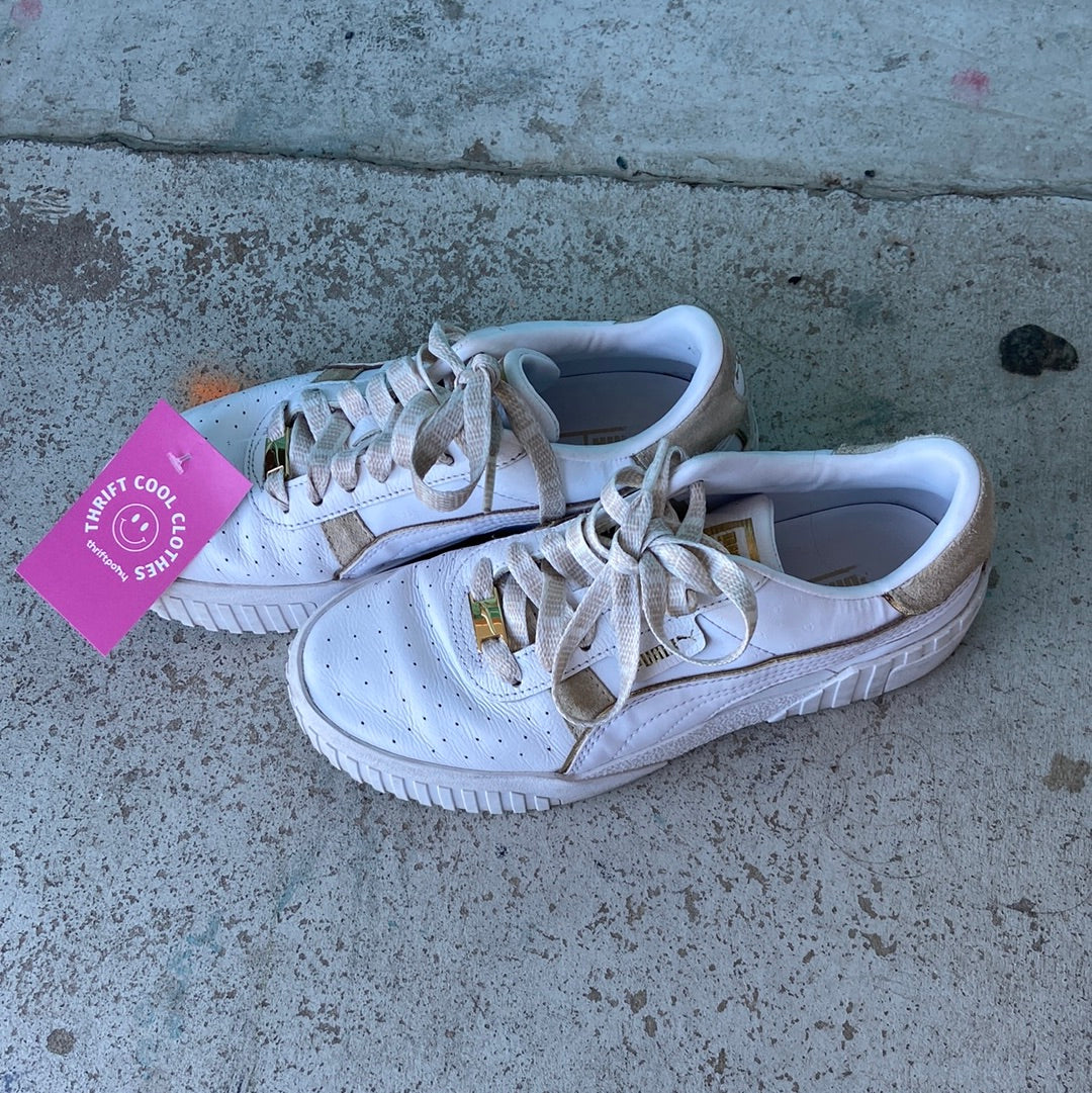 White gold Puma Sneakers, 8.5