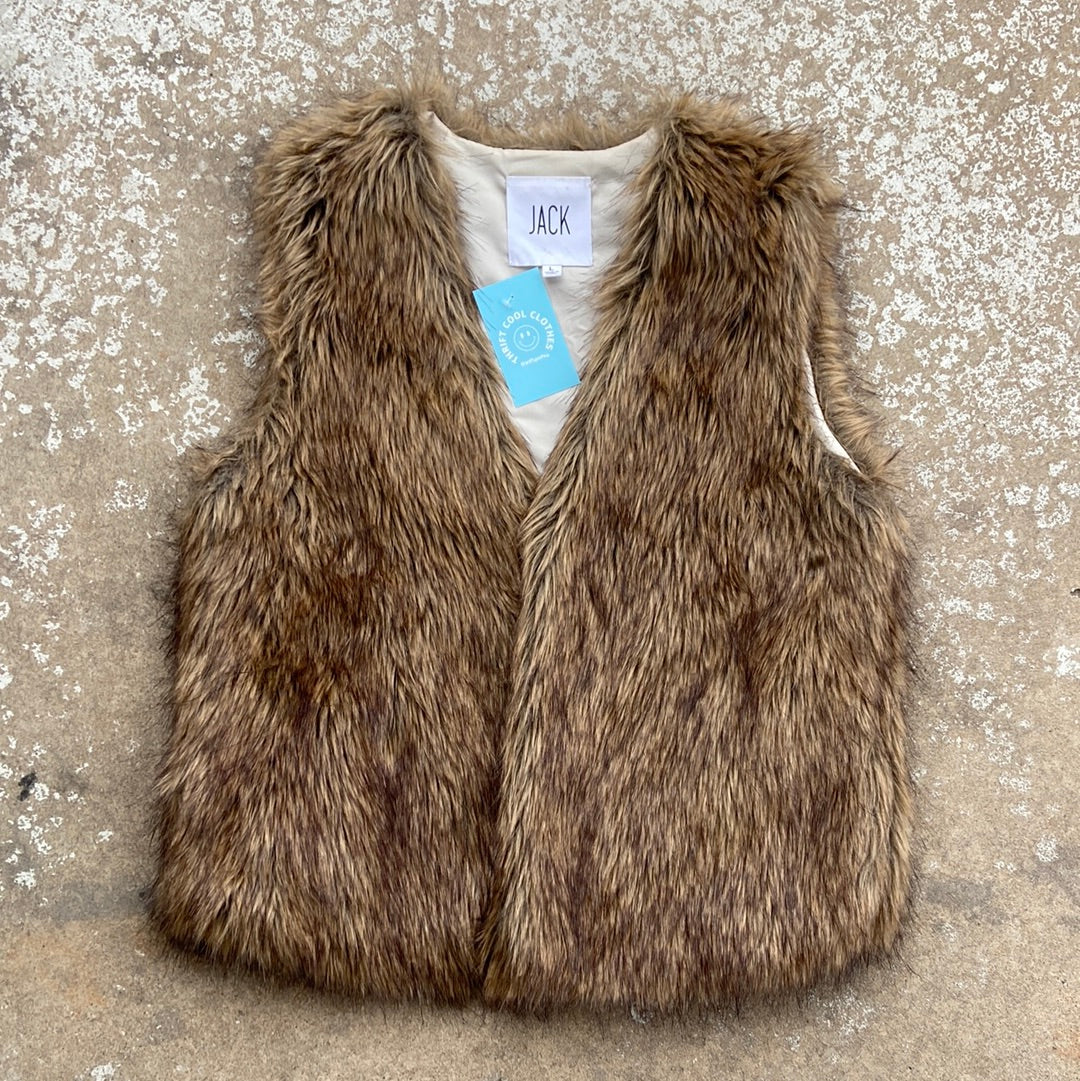Brown Jack Faux fur vest, L