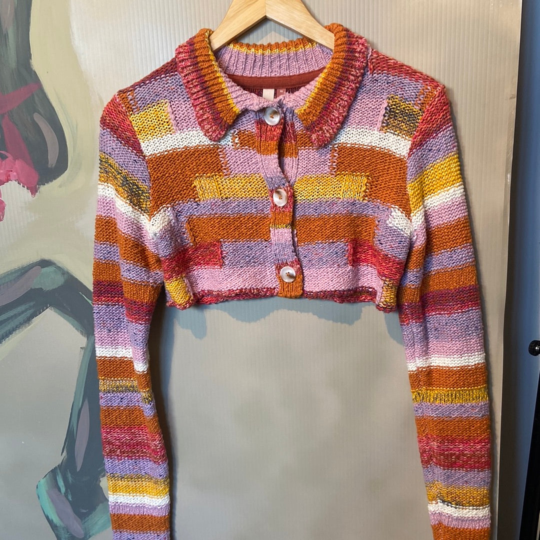 Multi Pilcro Funky knit crop sweater, Xs