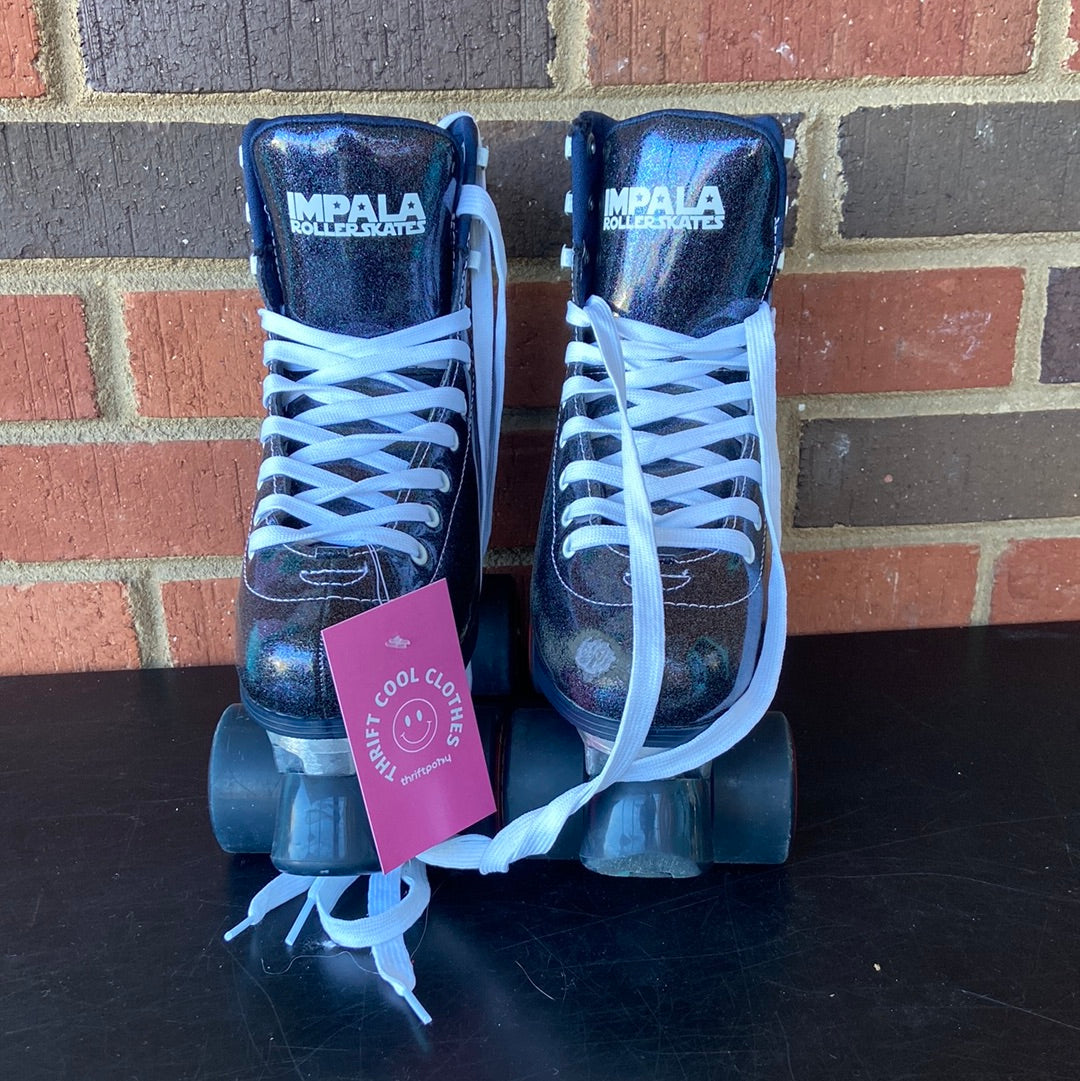 Sparkly Blue Impala Roller skates, 5