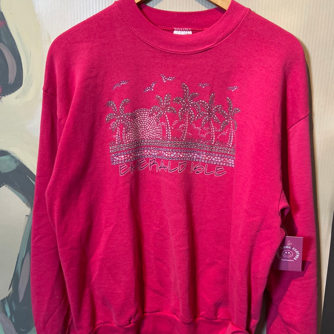Pink Jerzees Emerald Isle Crewneck, L