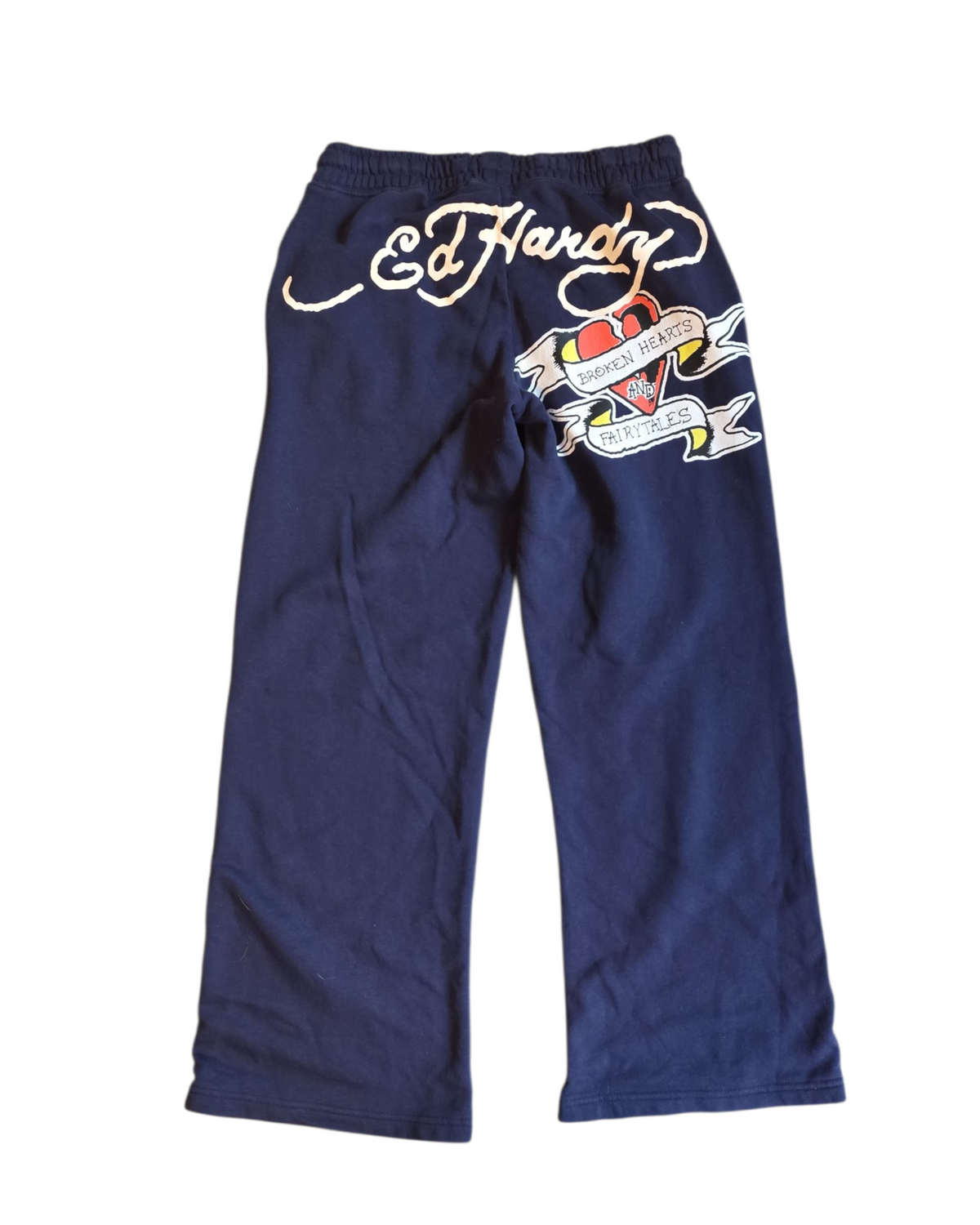 navy blue ed hardy graphic flare lounge pants, M