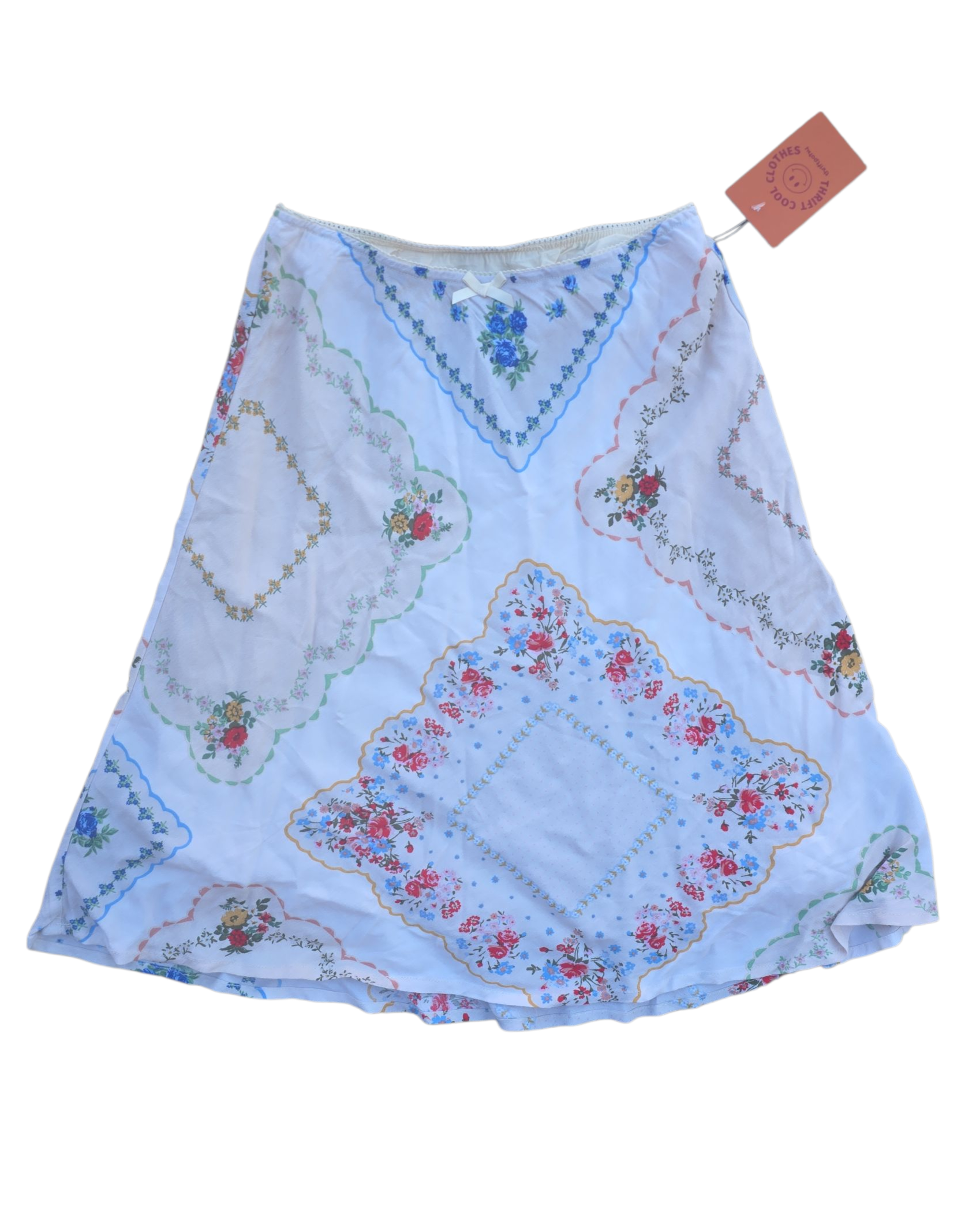 beige blue wild fable bandana slip skirt, xs