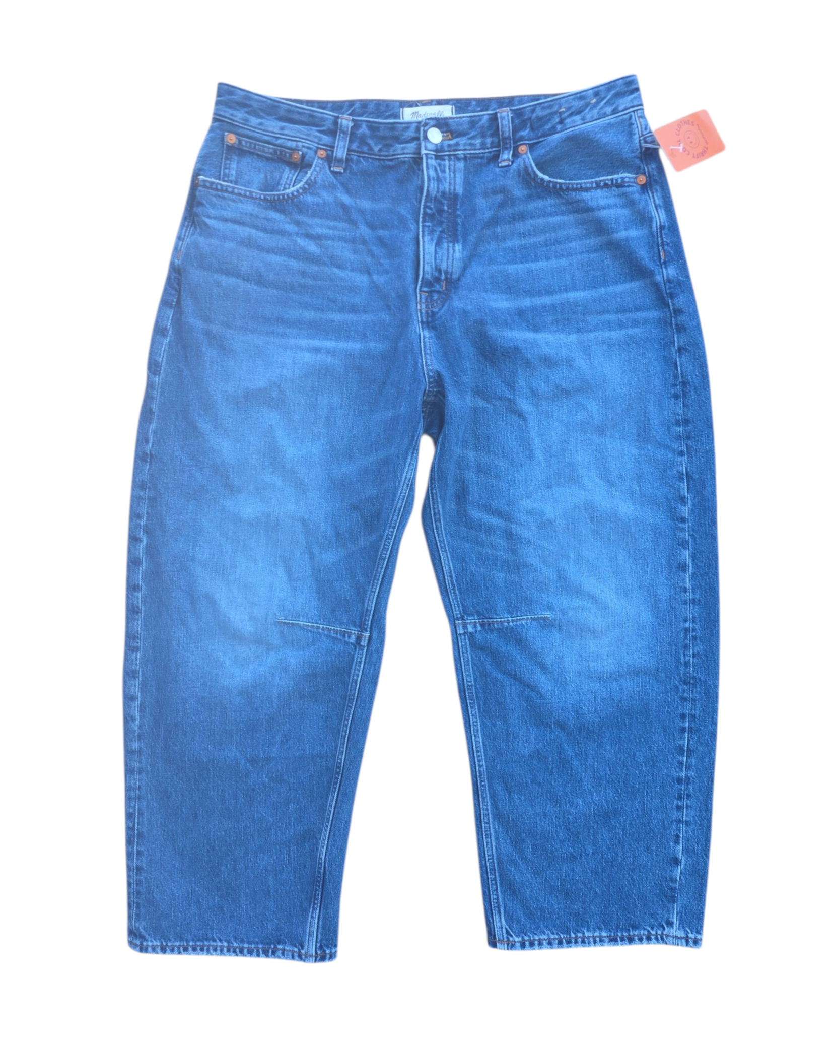 blue madewell Womens jeans- curvy darted barrel jean, 32