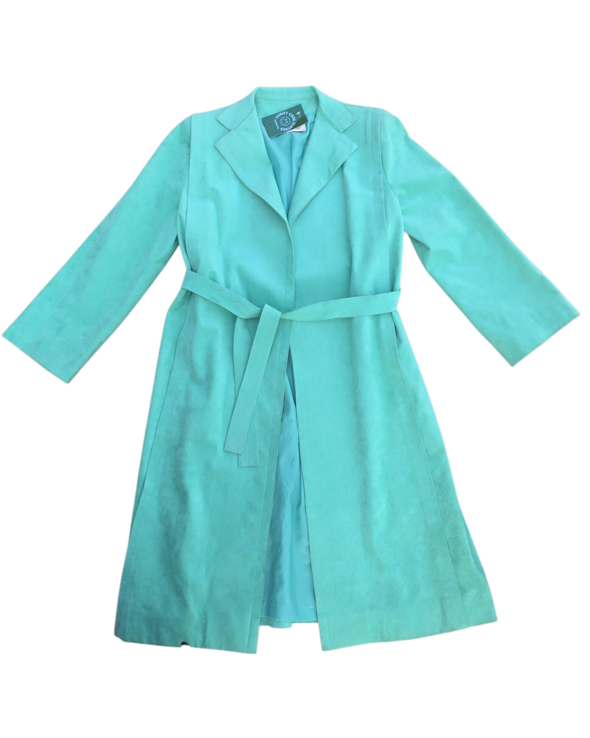 green a trigere coat suede trench