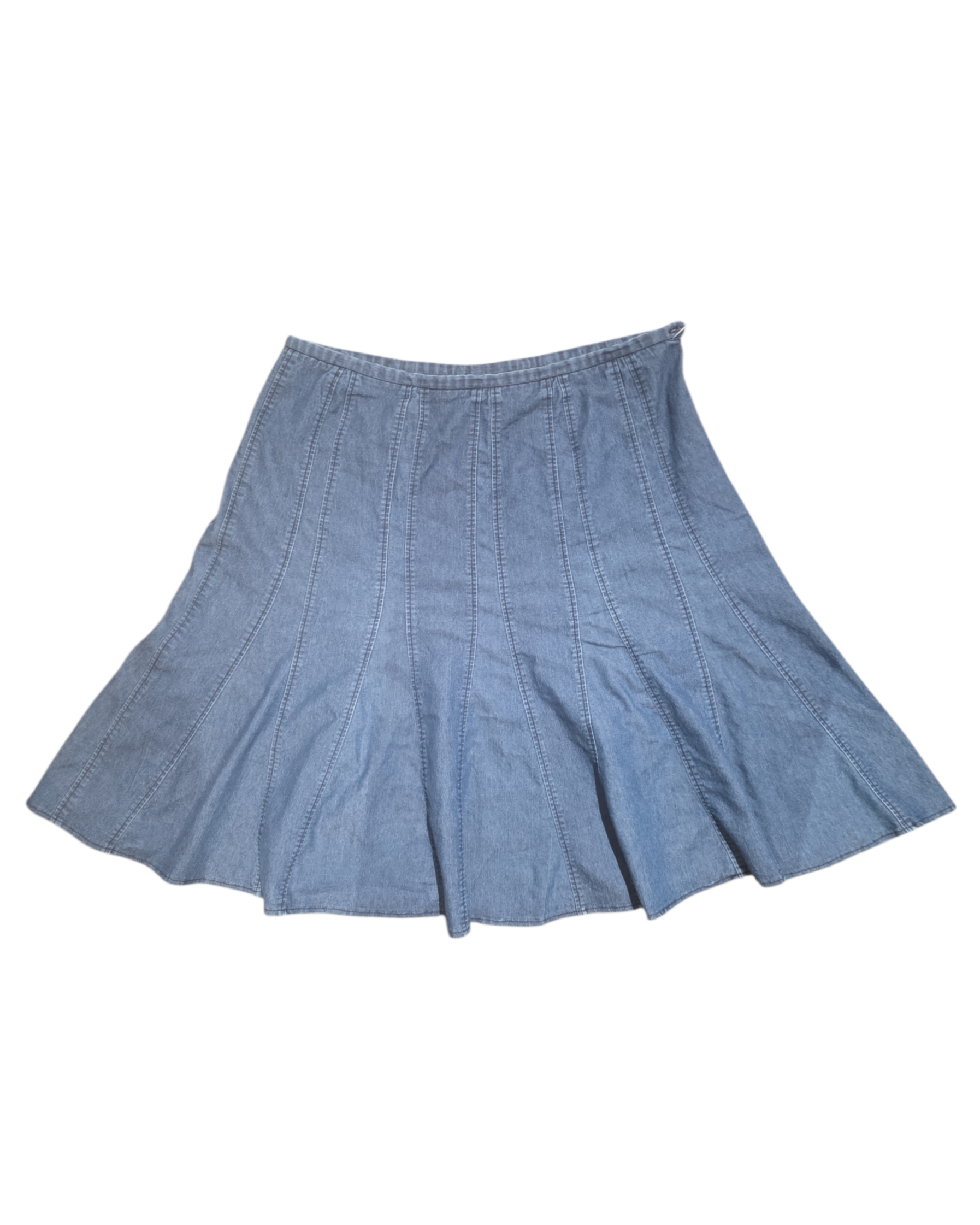 blue new directions pleated denim skirt, 16w