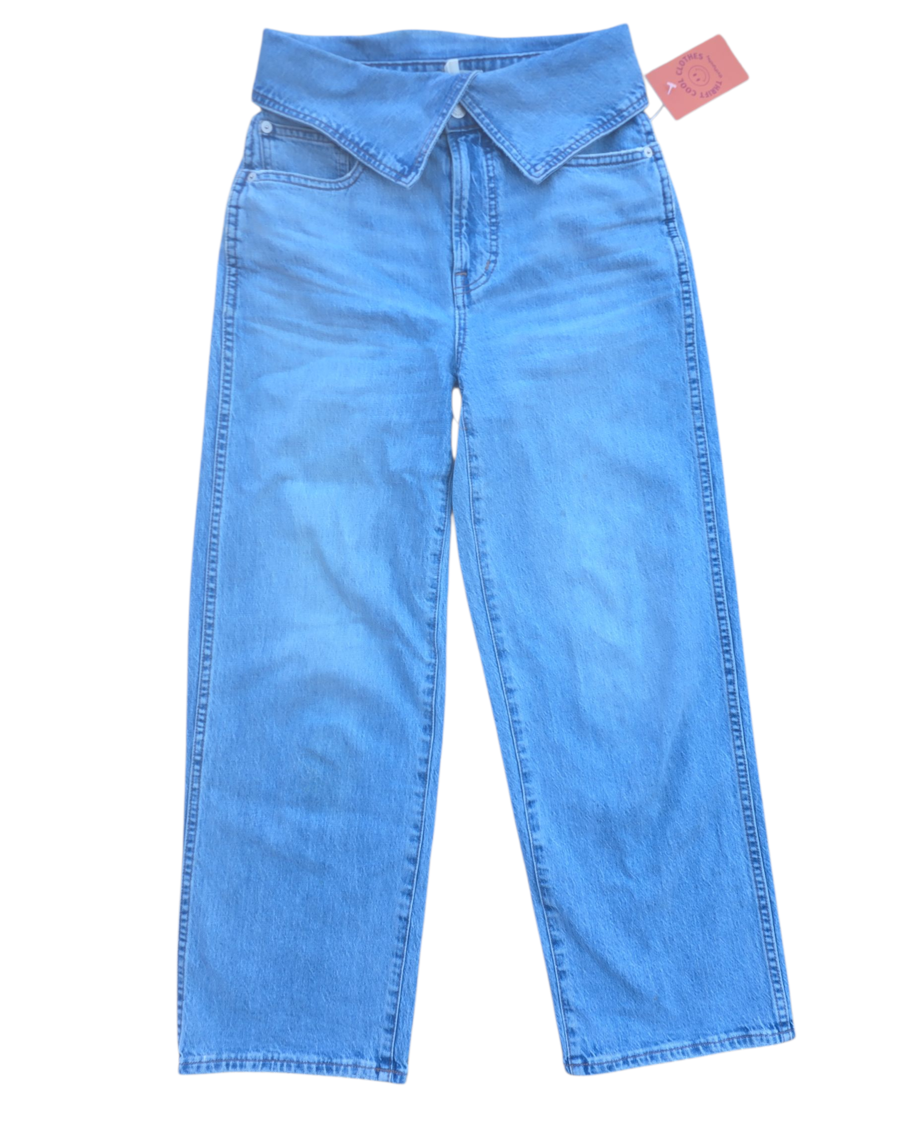 blue madewell Womens jeans- perfect vintage wide leg crop jean, 24