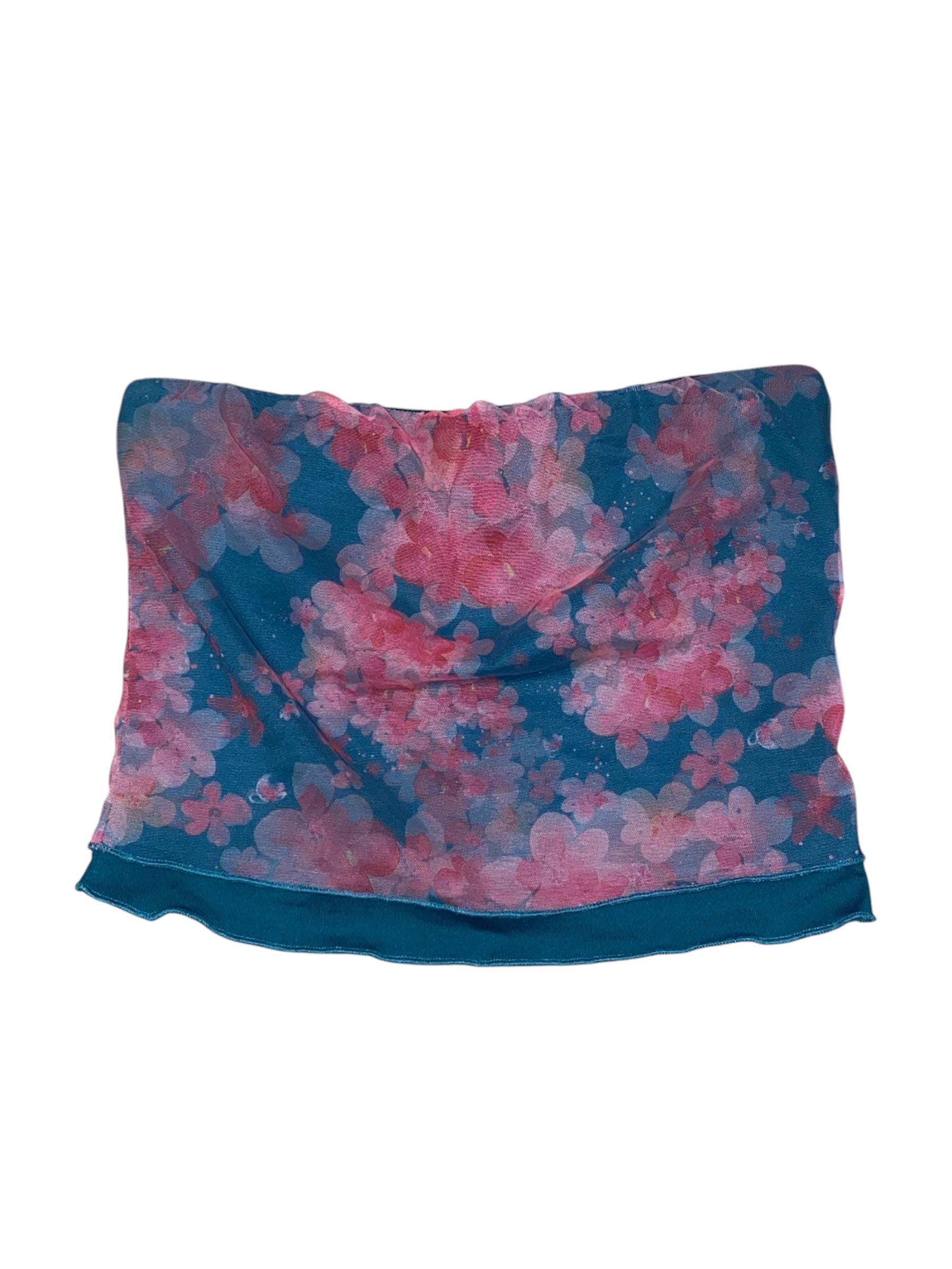 teal pink princess polly floral tube top, 2