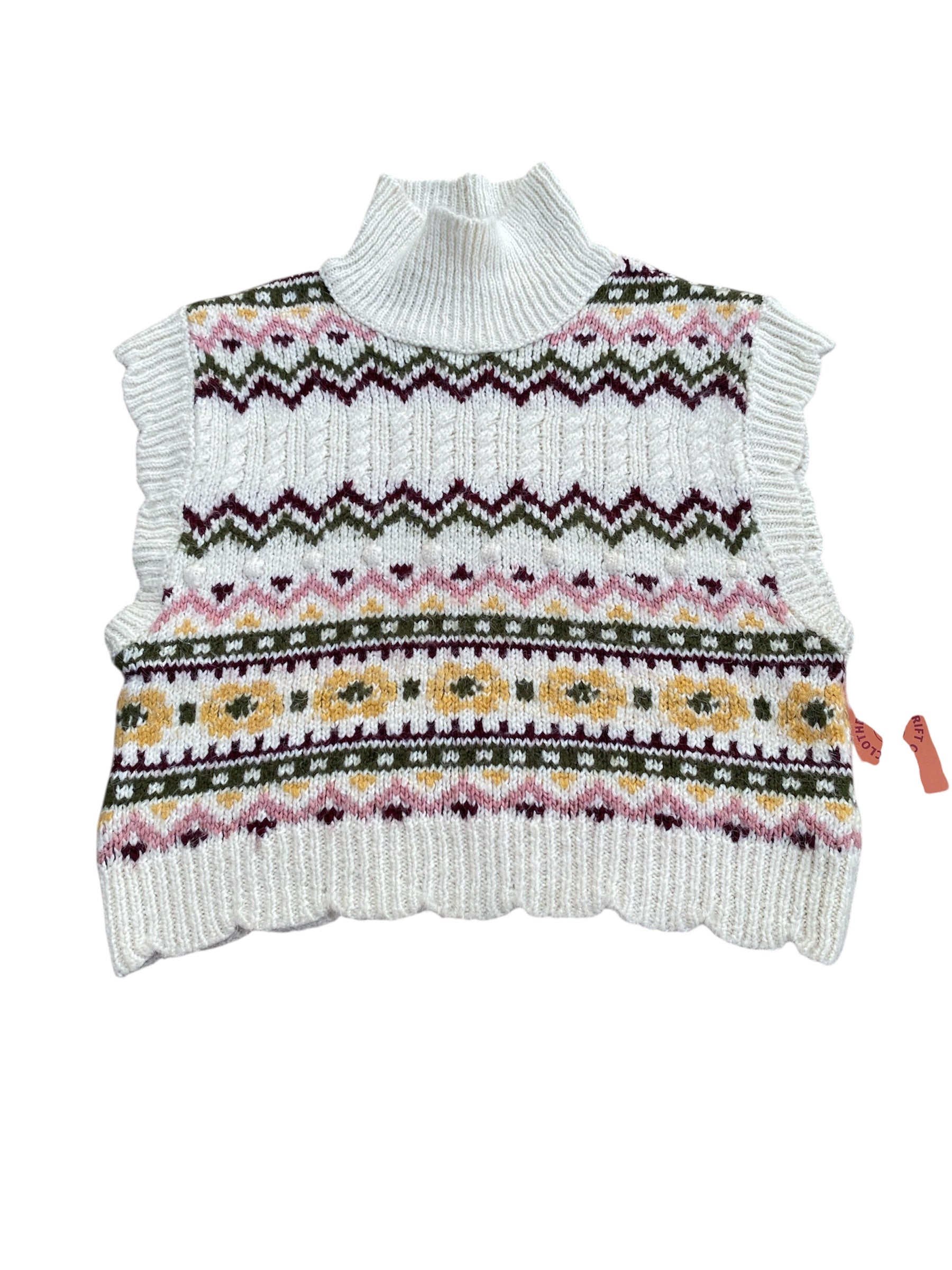 multi anthrologie knit turtle sleeveless neck, m