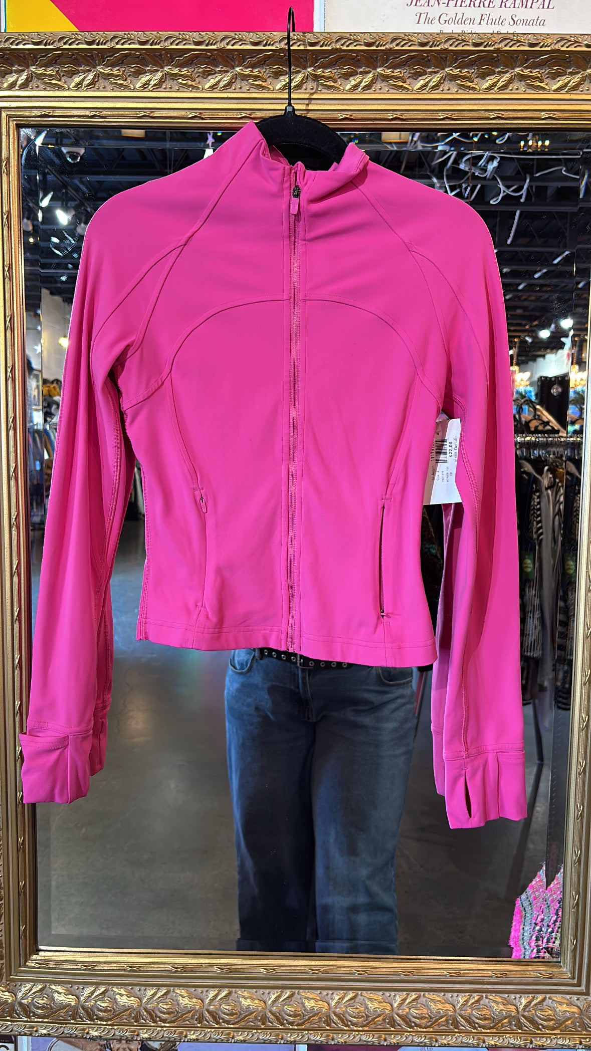 neon pink lululemon athletic zip up, 4