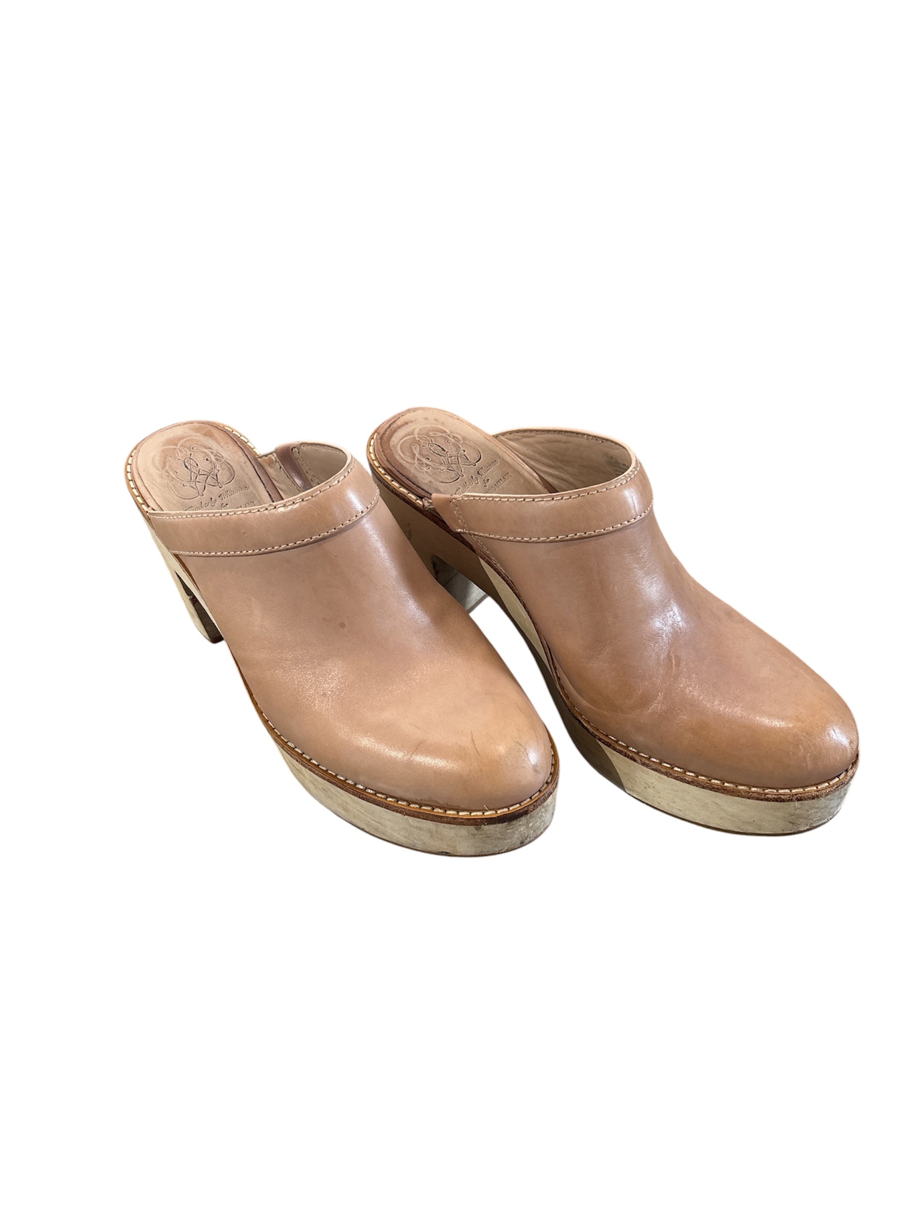 Tan Kimberly whitman Platform mules, 9.5