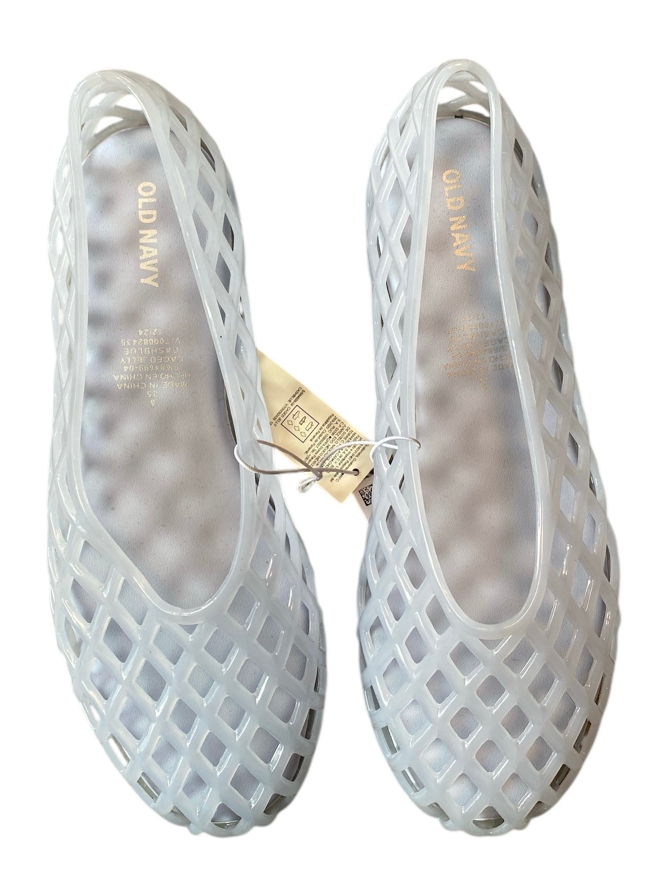 blue old navy nwt jelly fishnet shoes, 8