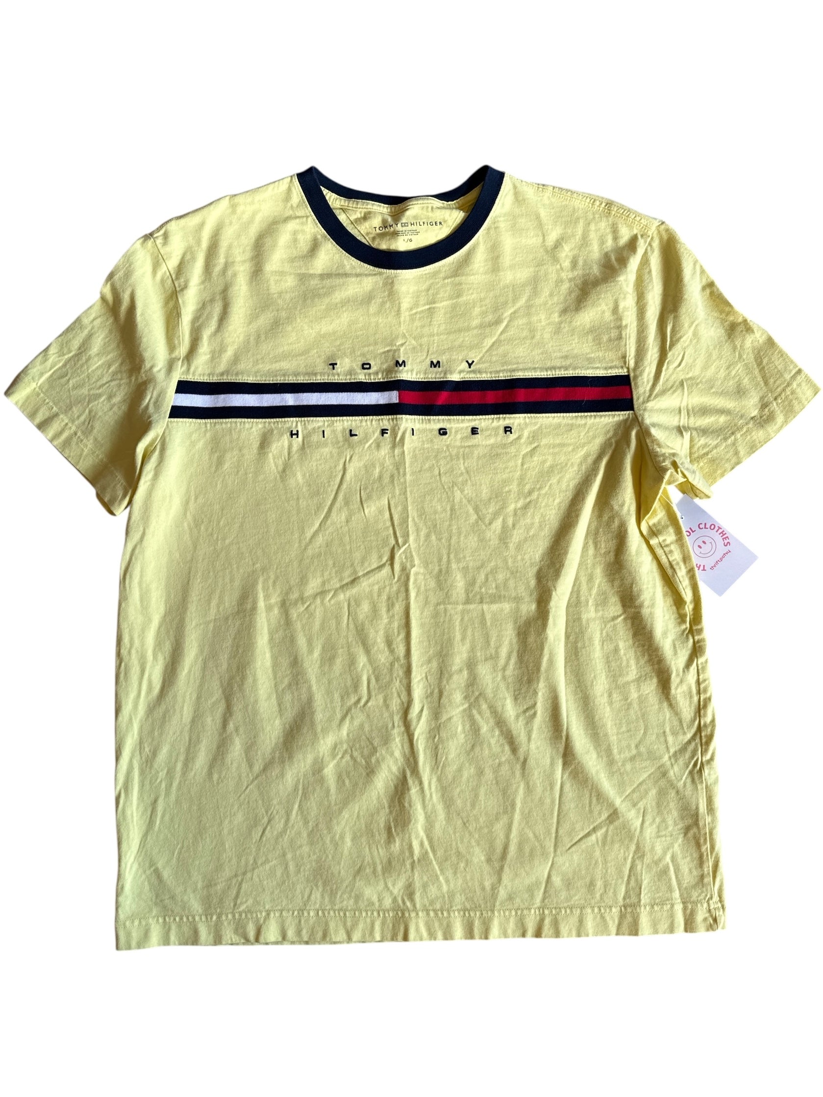 yellow black red white Tommy hilfiger branded ss tee, L