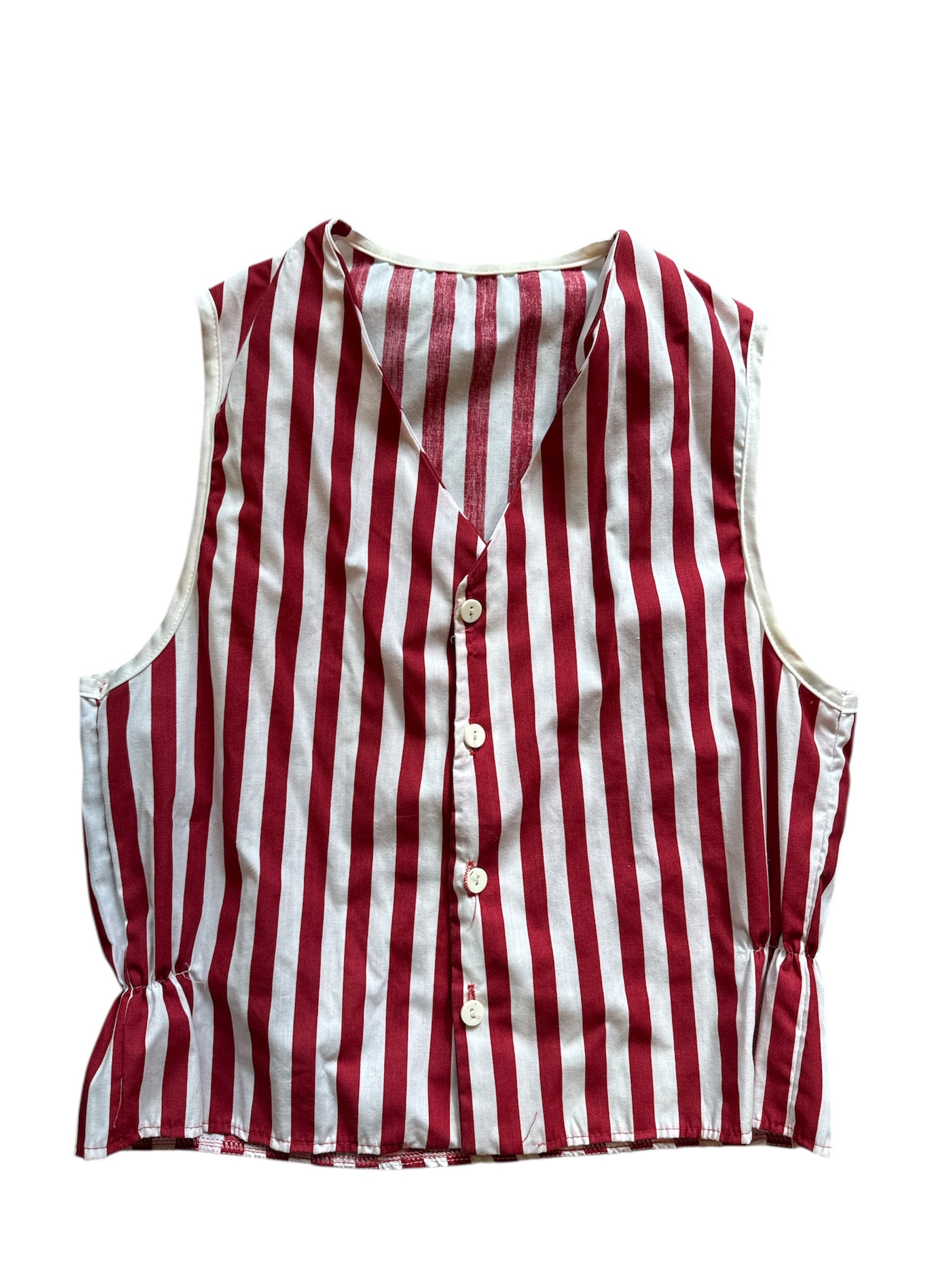 red white rubie stripe vest, m